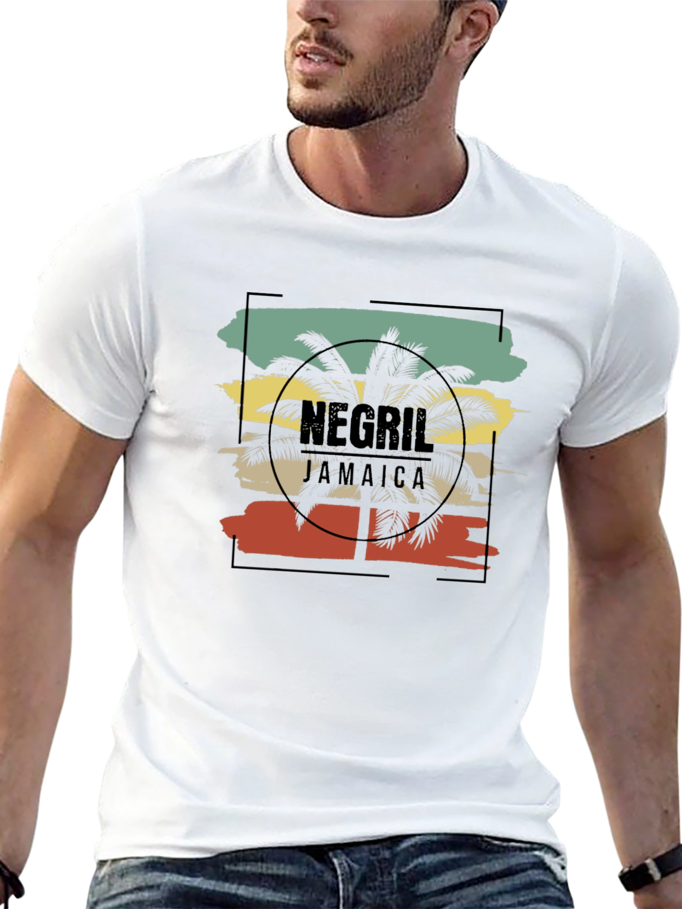 Negril Jamaica Palm Tree Graphic Tee