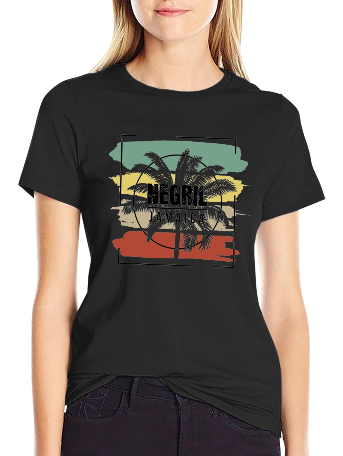 Negril Jamaica Palm Tree Graphic Tee