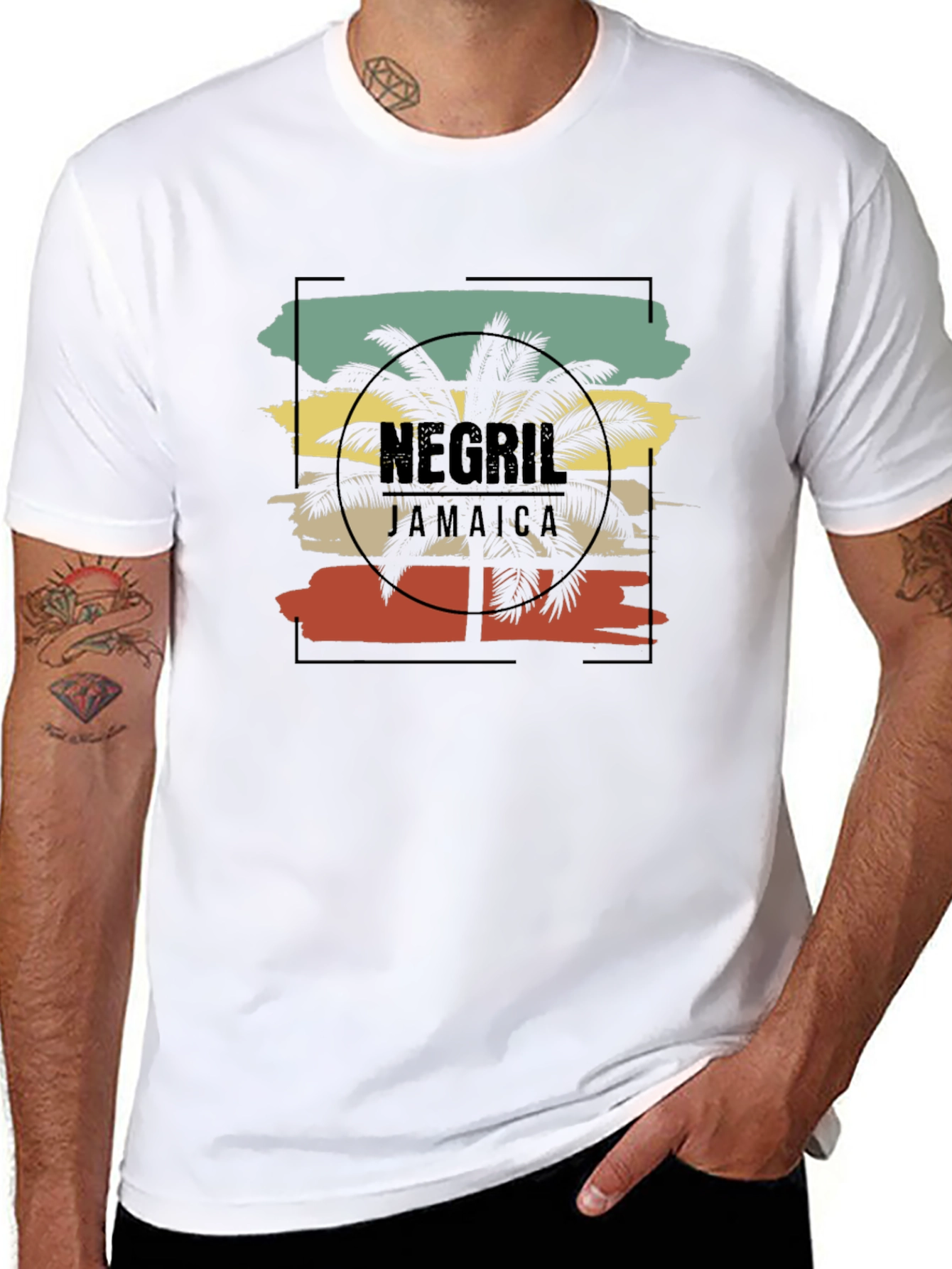 Negril Jamaica Palm Tree Graphic Tee