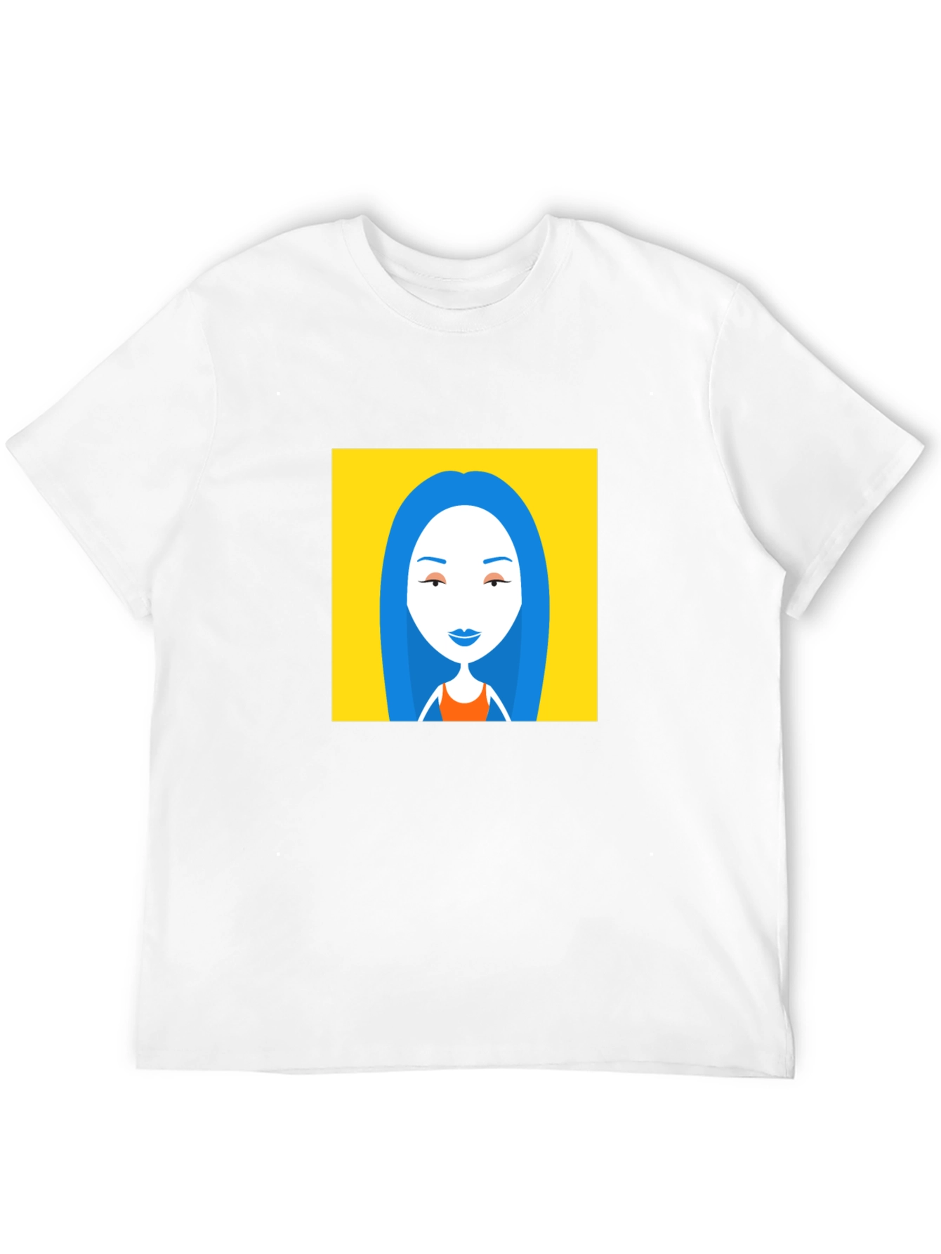 Black T-Shirt with Cartoon Woman Graphic
