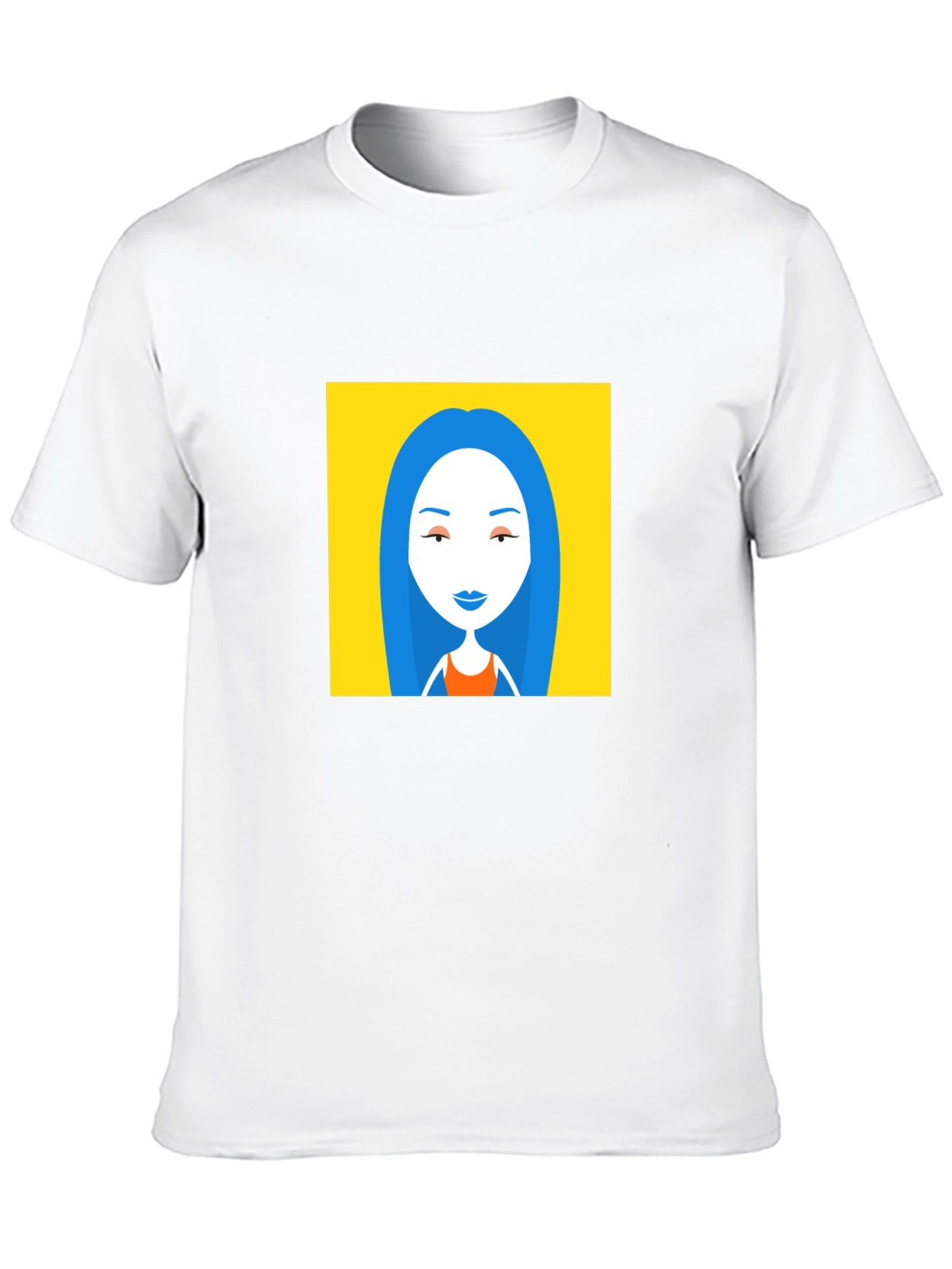 Black T-Shirt with Cartoon Woman Graphic