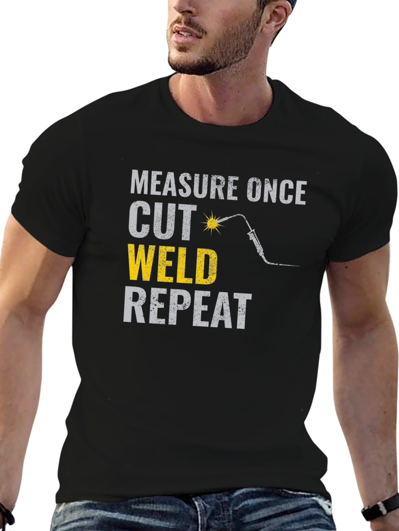 Measure Once Cut Weld Repeat Funny Welding T-Shirt