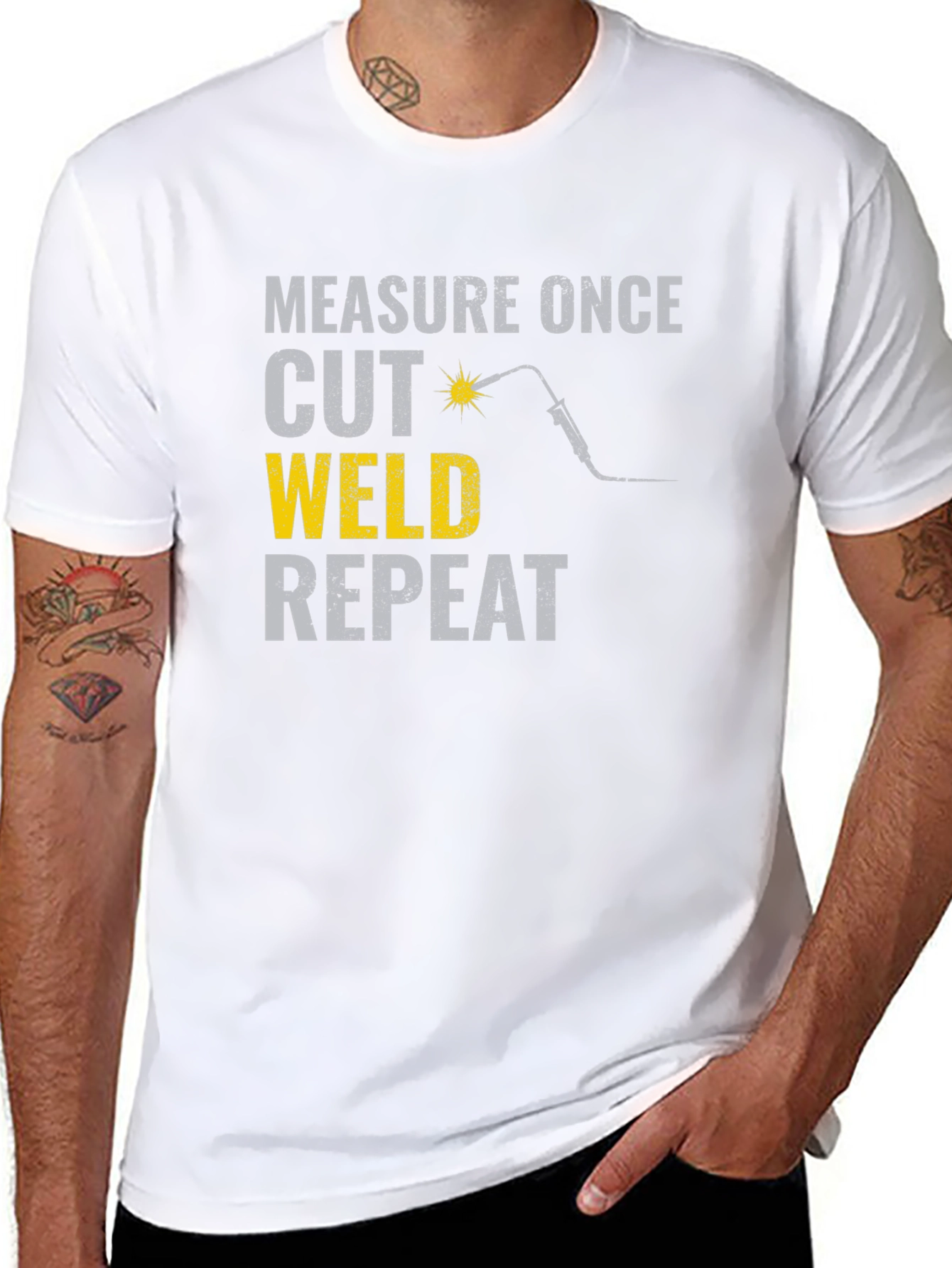 Measure Once Cut Weld Repeat Funny Welding T-Shirt