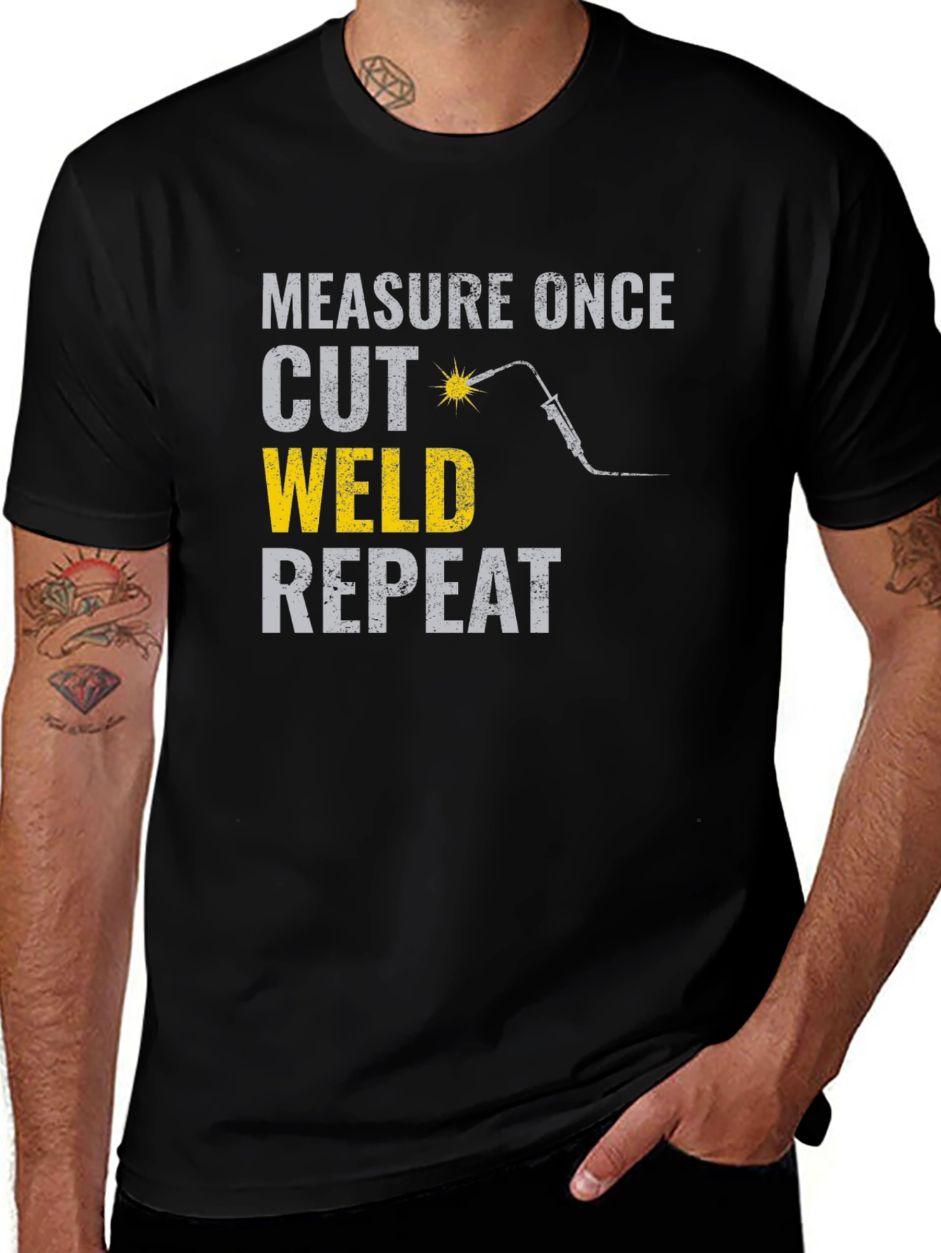 Measure Once Cut Weld Repeat Funny Welding T-Shirt