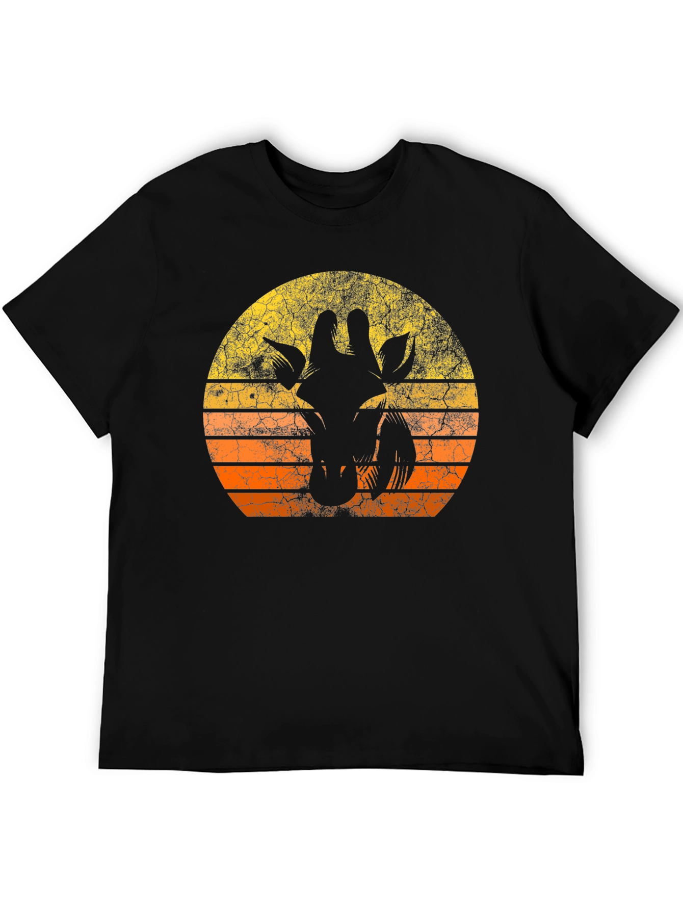 Retro Giraffe Sunset Graphic Tee