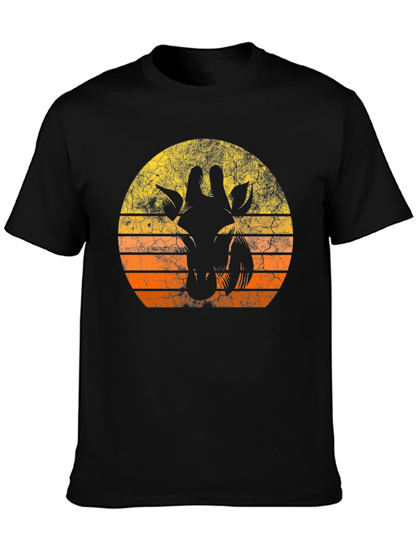 Retro Giraffe Sunset Graphic Tee