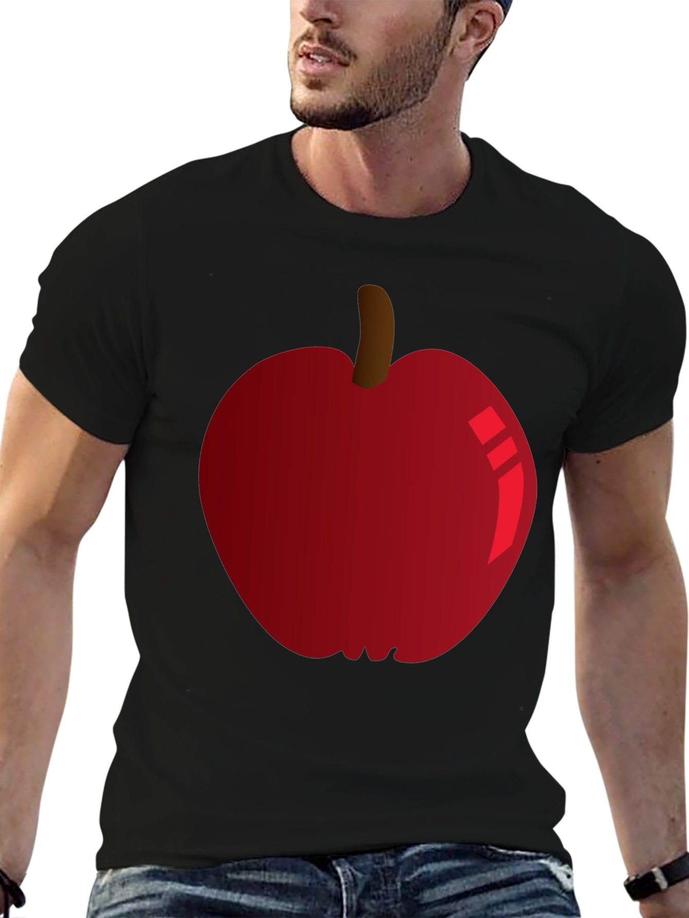 Red Apple Graphic Tee - Fruit Lovers T-Shirt