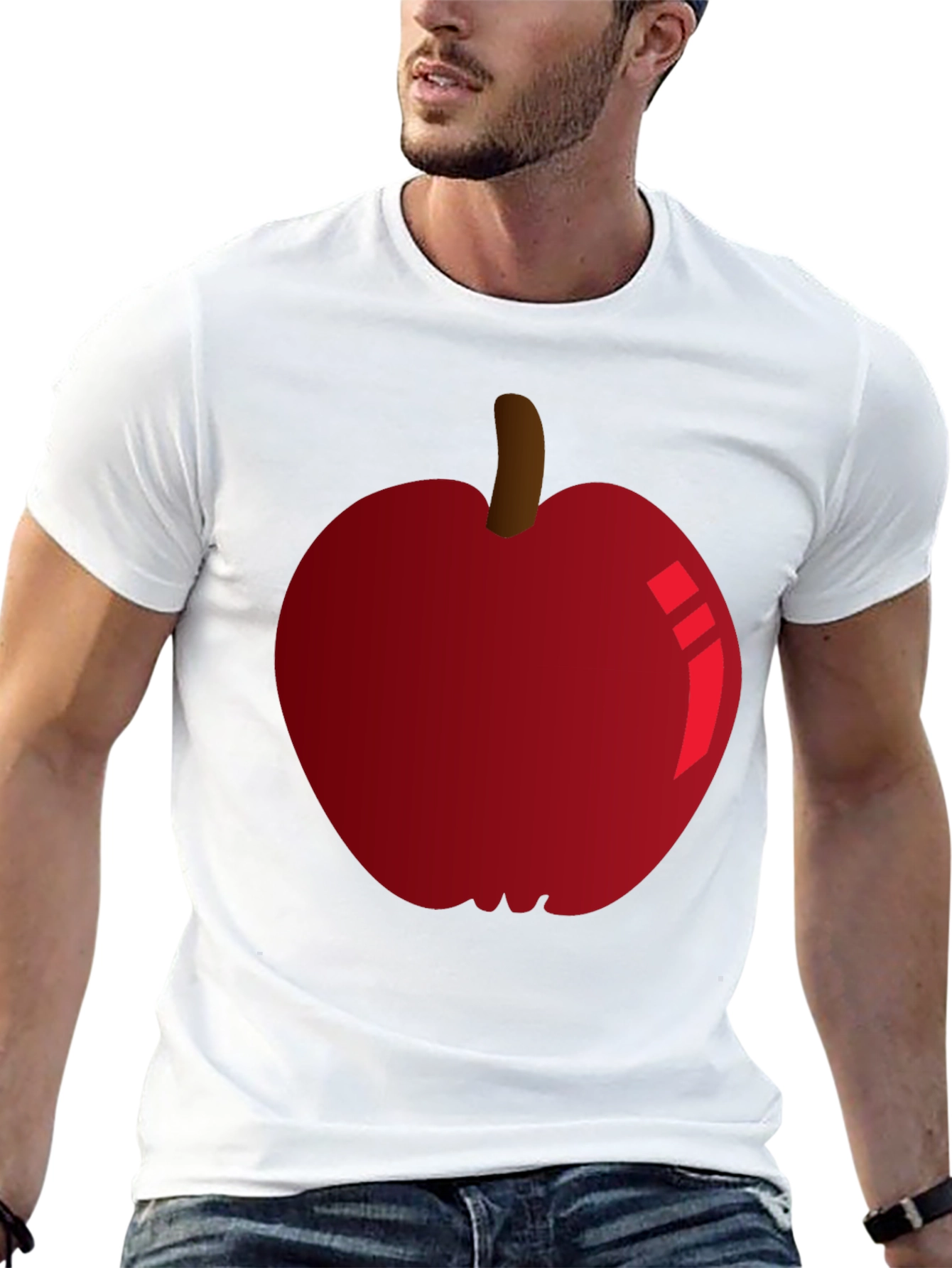 Red Apple Graphic Tee - Fruit Lovers T-Shirt