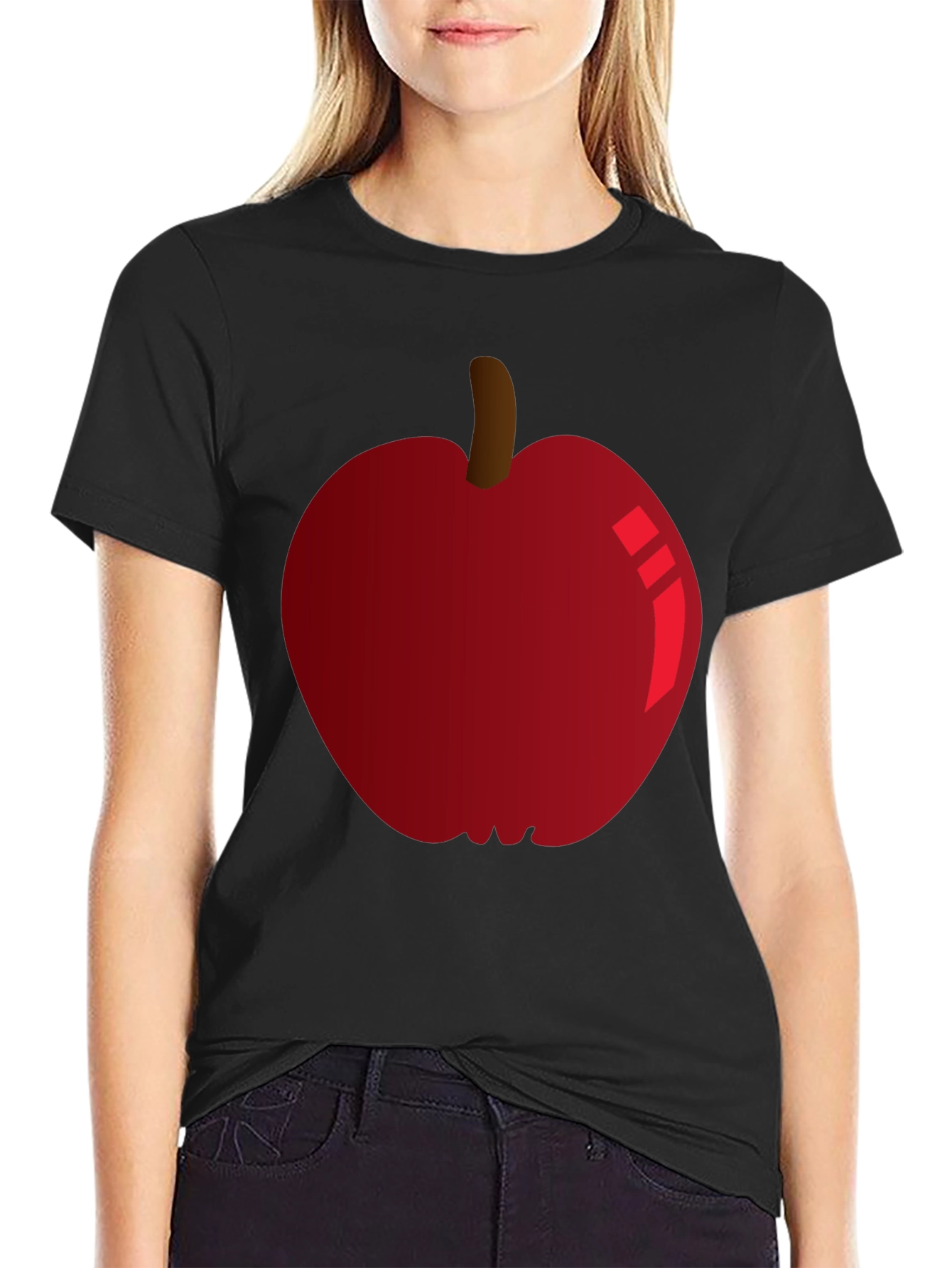 Red Apple Graphic Tee - Fruit Lovers T-Shirt