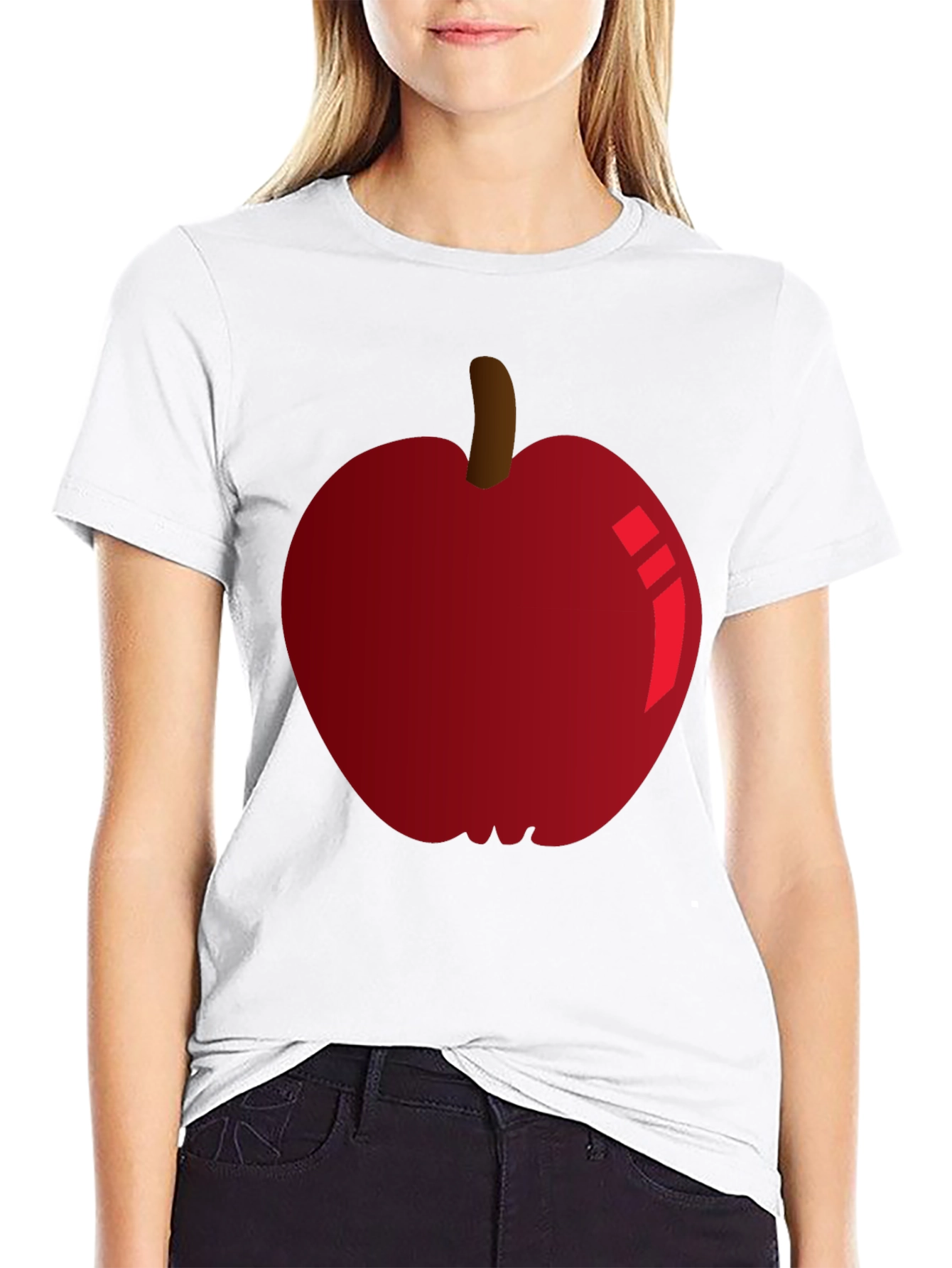 Red Apple Graphic Tee - Fruit Lovers T-Shirt