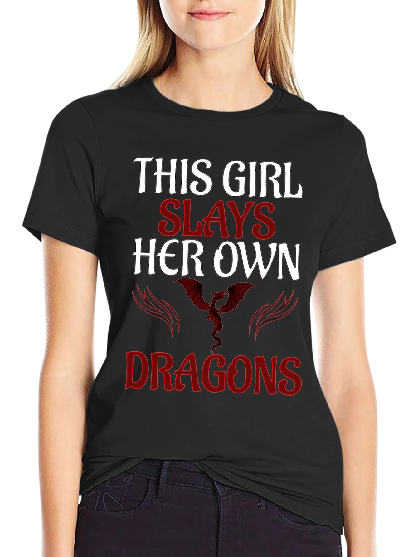 Girl Slays Dragons Graphic T-Shirt
