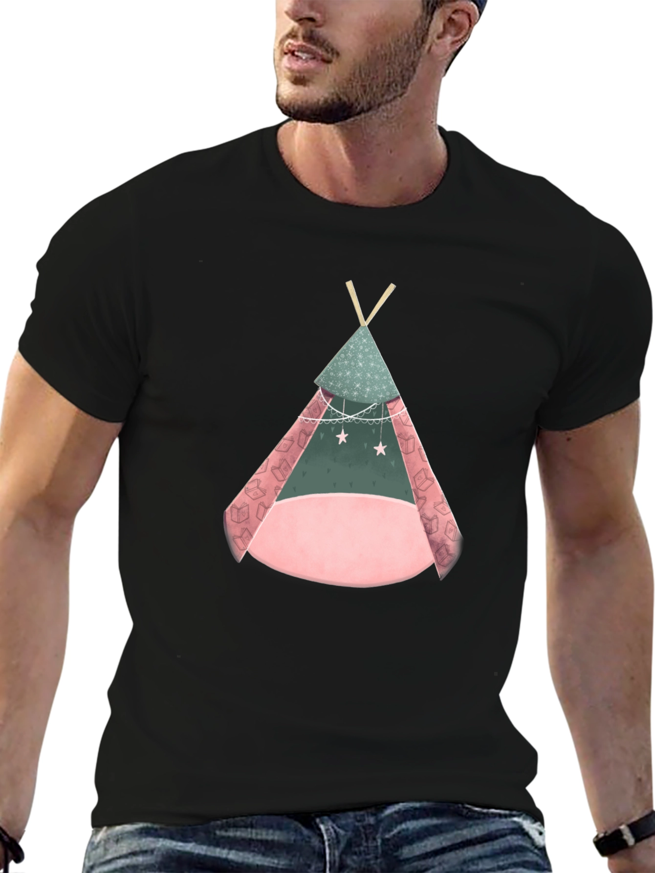 Teepee Graphic Black T-Shirt