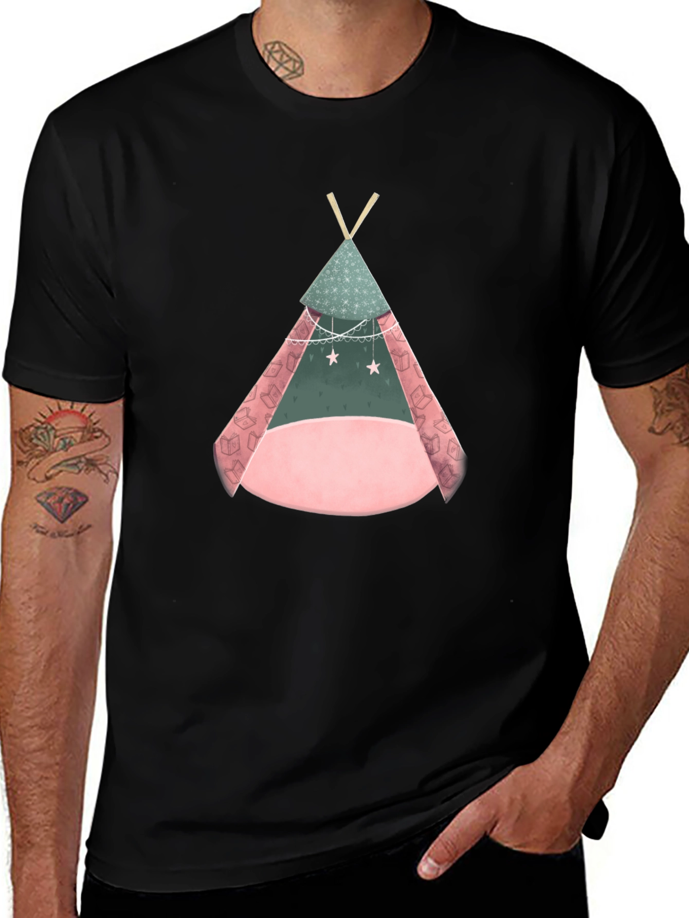 Teepee Graphic Black T-Shirt