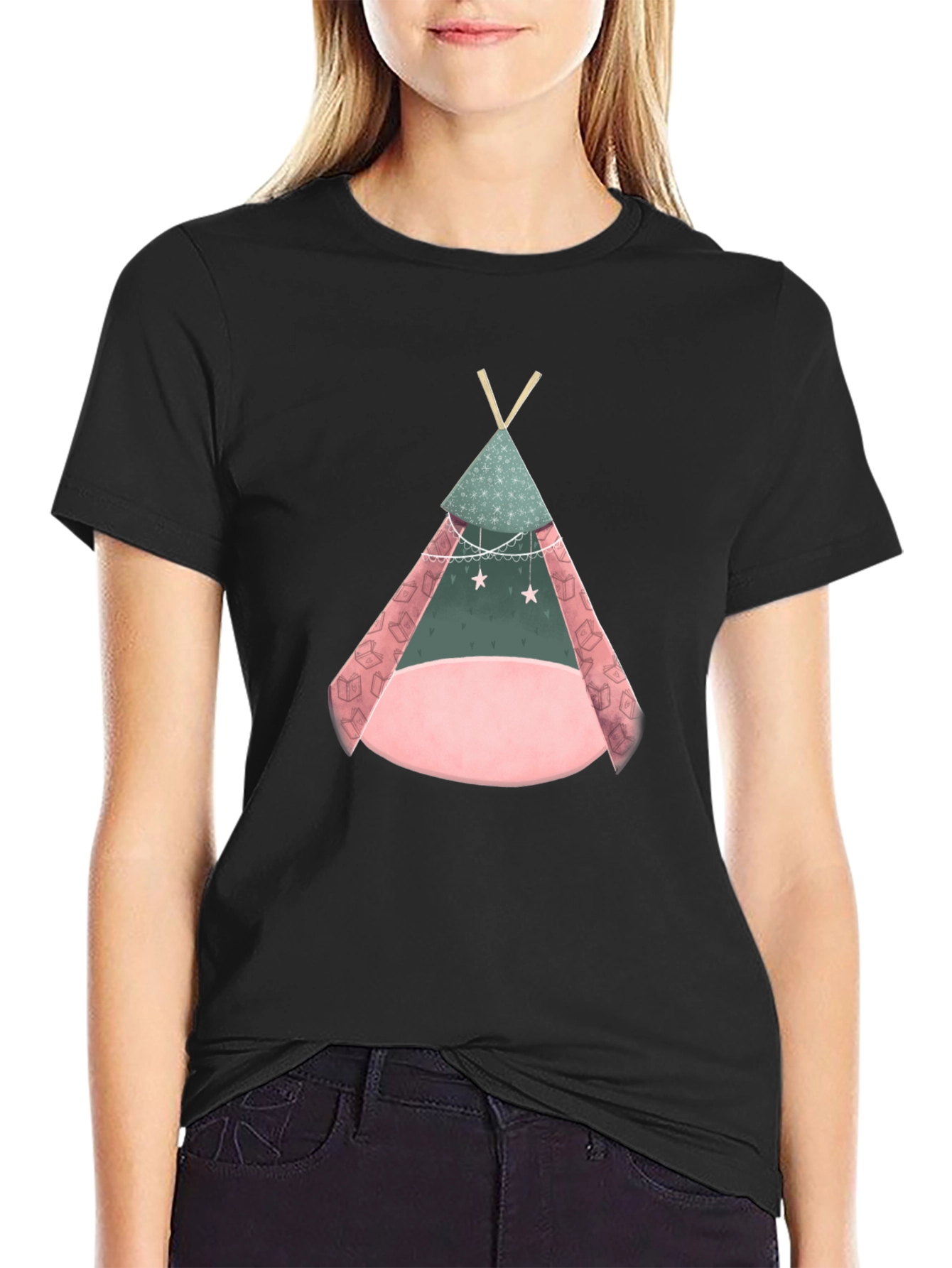 Teepee Graphic Black T-Shirt