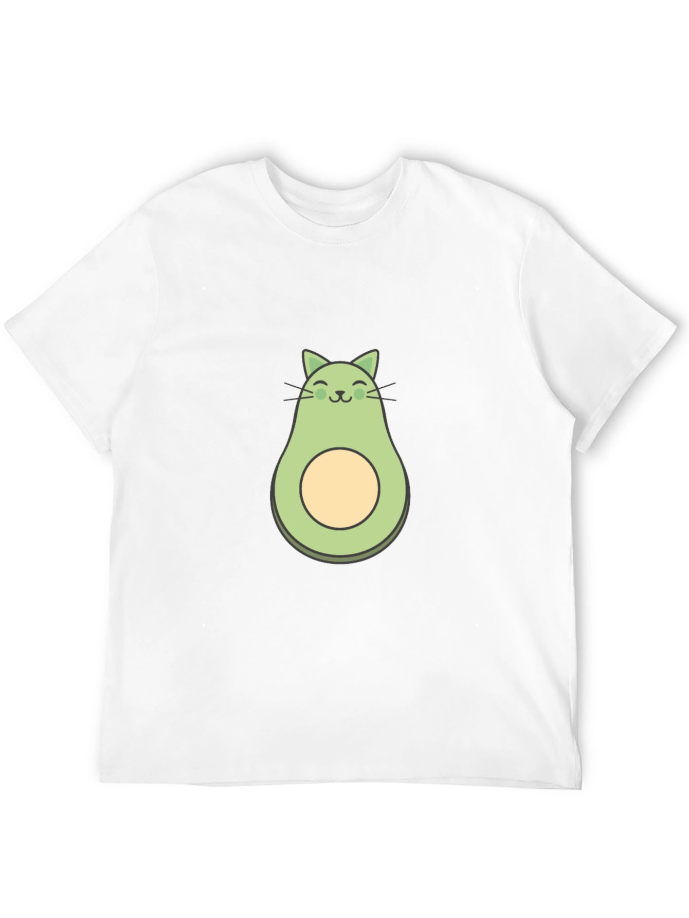 Avocado Cat Graphic Tee - Quirky & Cute