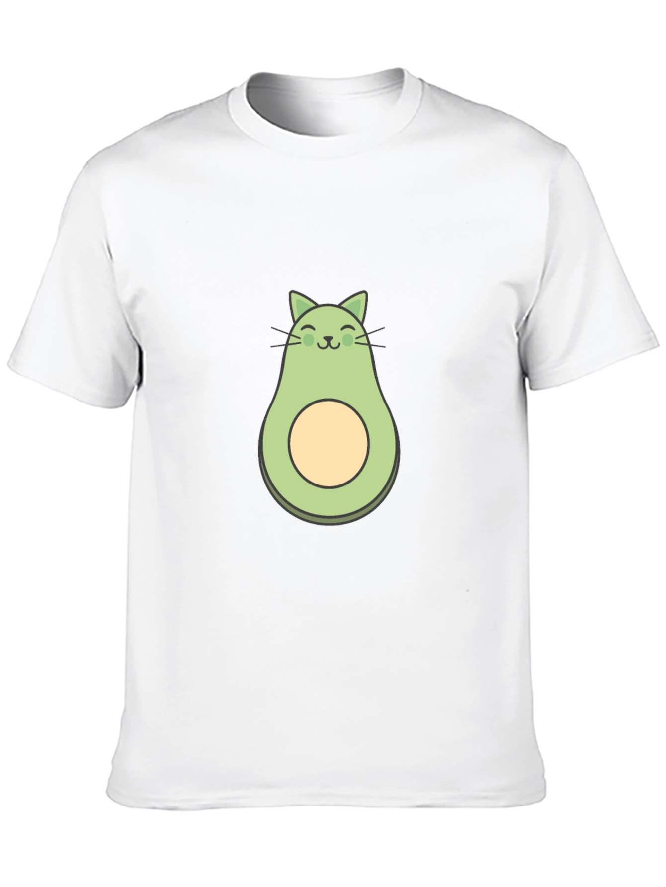 Avocado Cat Graphic Tee - Quirky & Cute