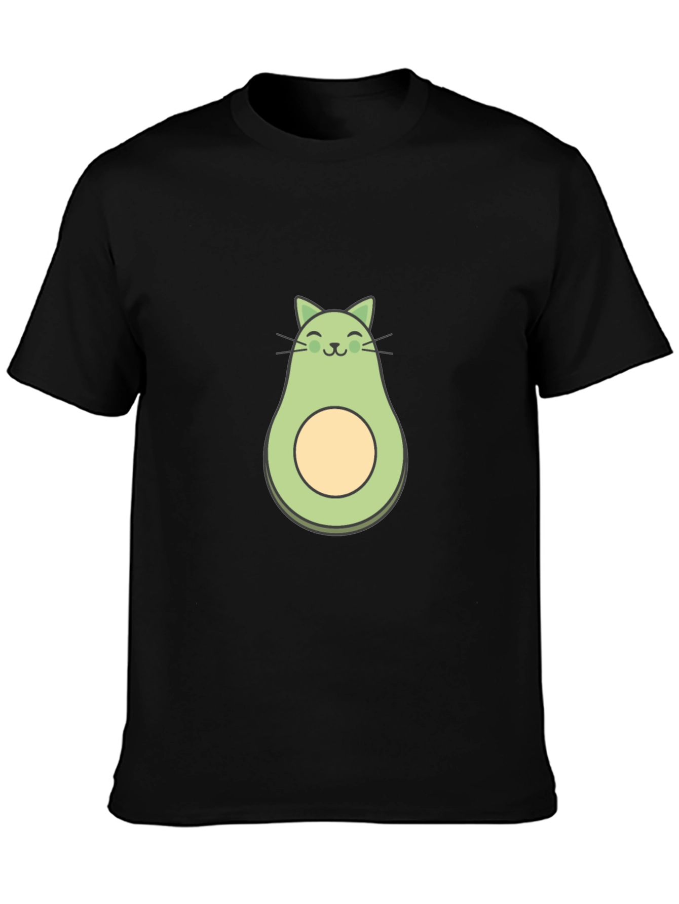 Avocado Cat Graphic Tee - Quirky & Cute