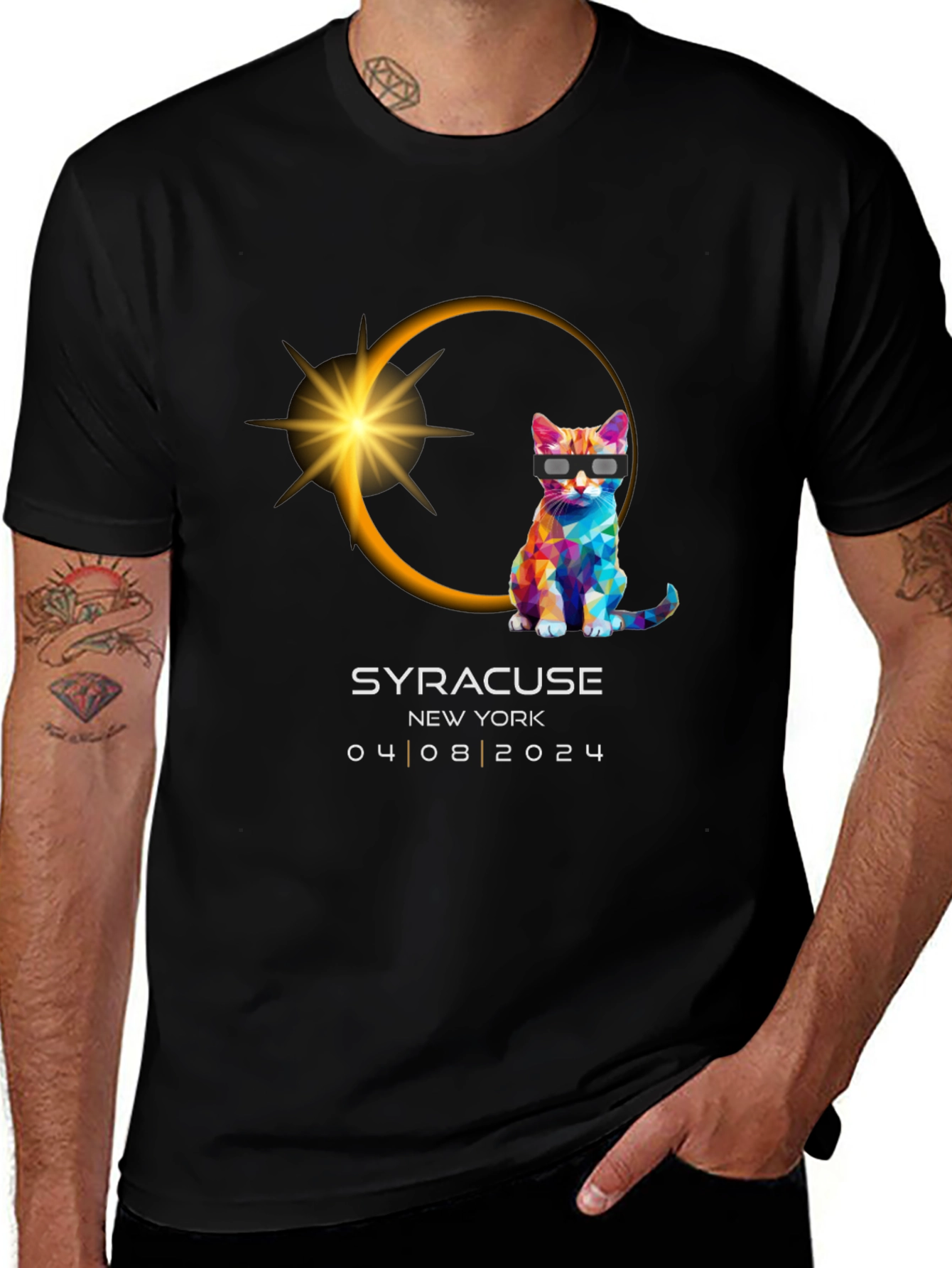 Syracuse Eclipse Cat T-Shirt - April 8 2024