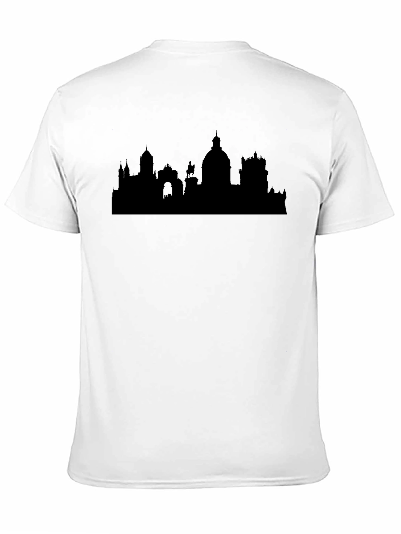 Black T-Shirt - City Skyline Silhouette Design