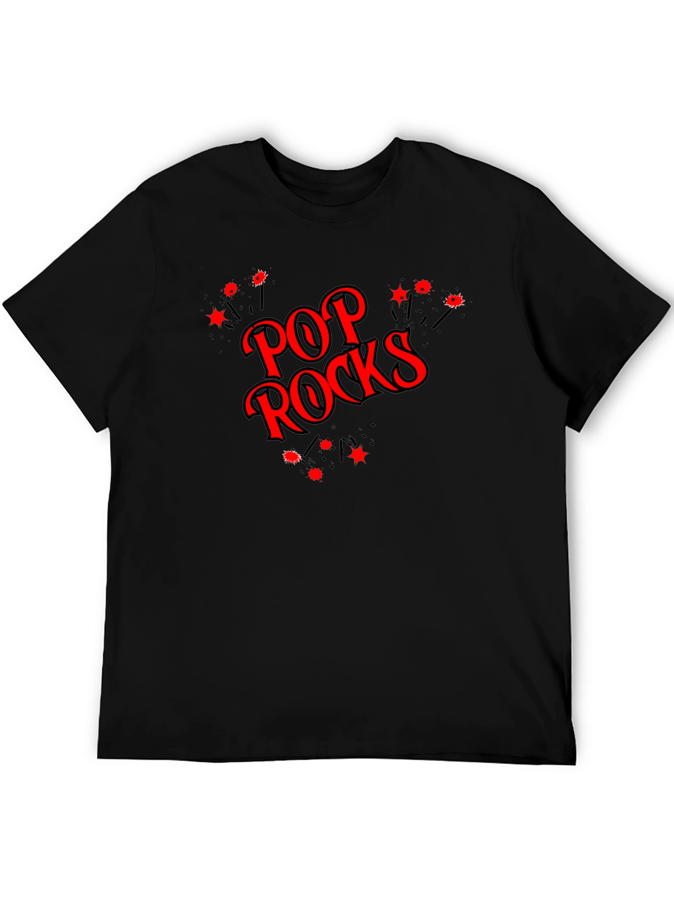 Pop Rocks Graphic Tee - Black Cotton Comfort