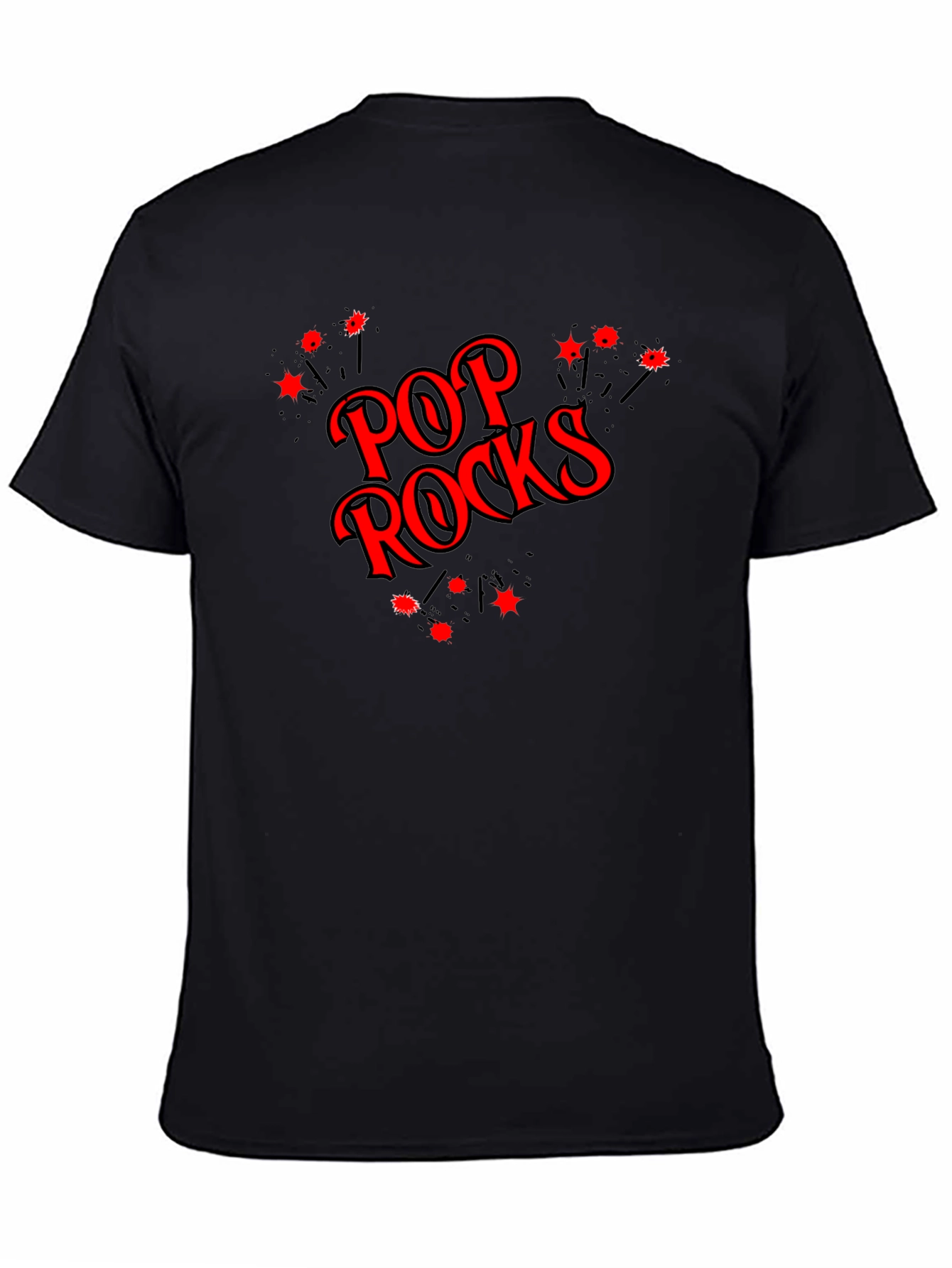 Pop Rocks Graphic Tee - Black Cotton Comfort