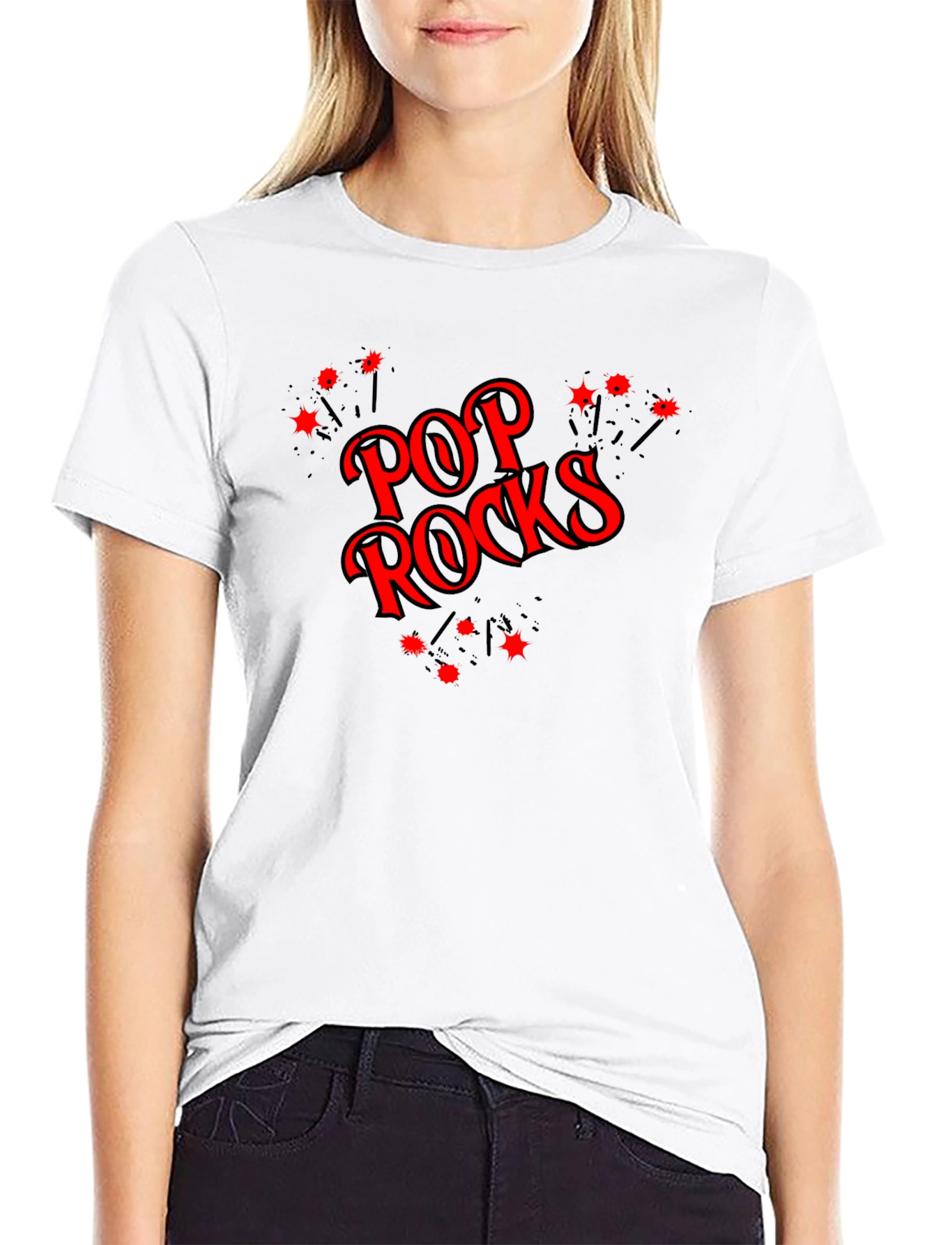 Pop Rocks Graphic Tee - Black Cotton Comfort