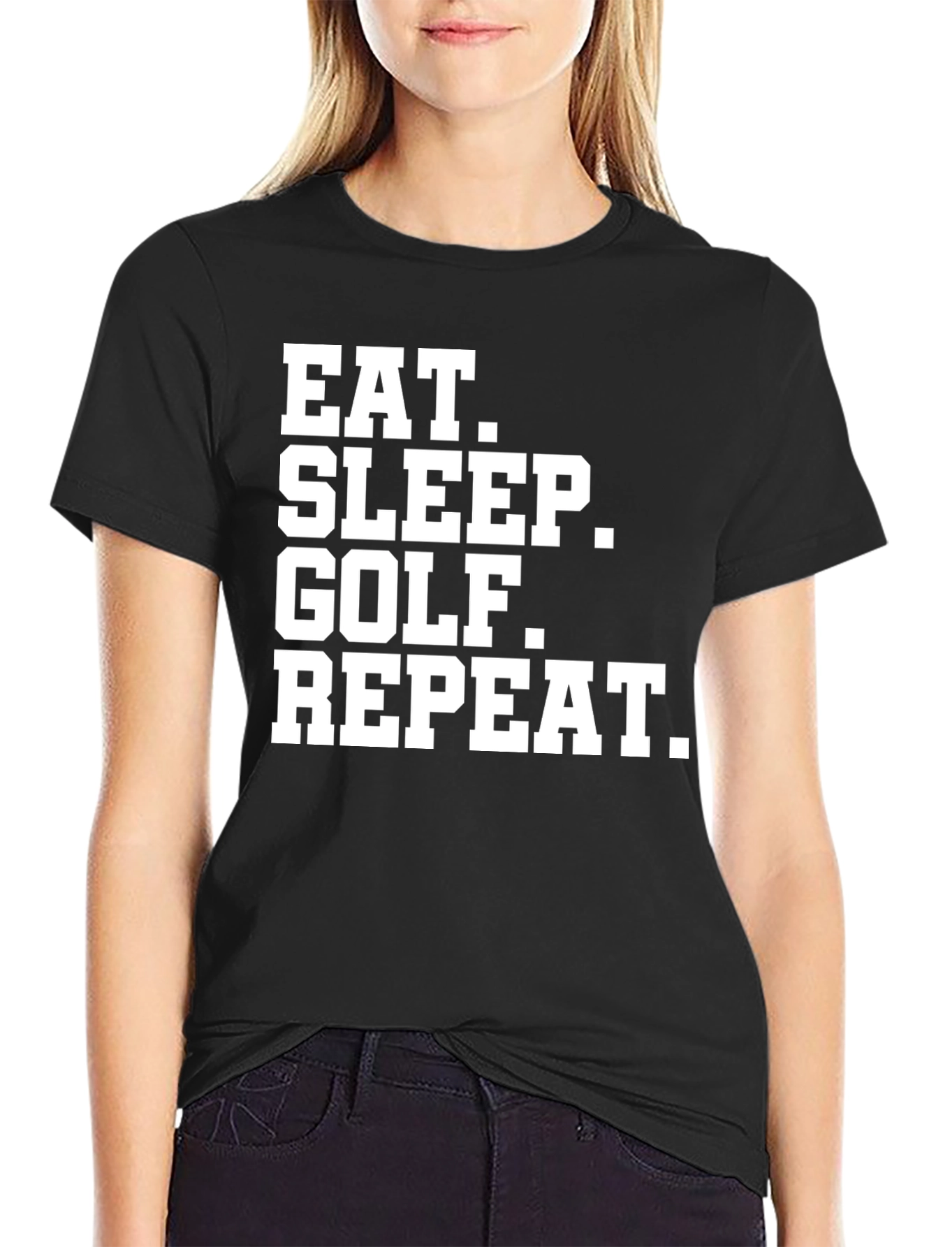 Eat Sleep Golf Repeat T-Shirt - Funny Golfer Tee