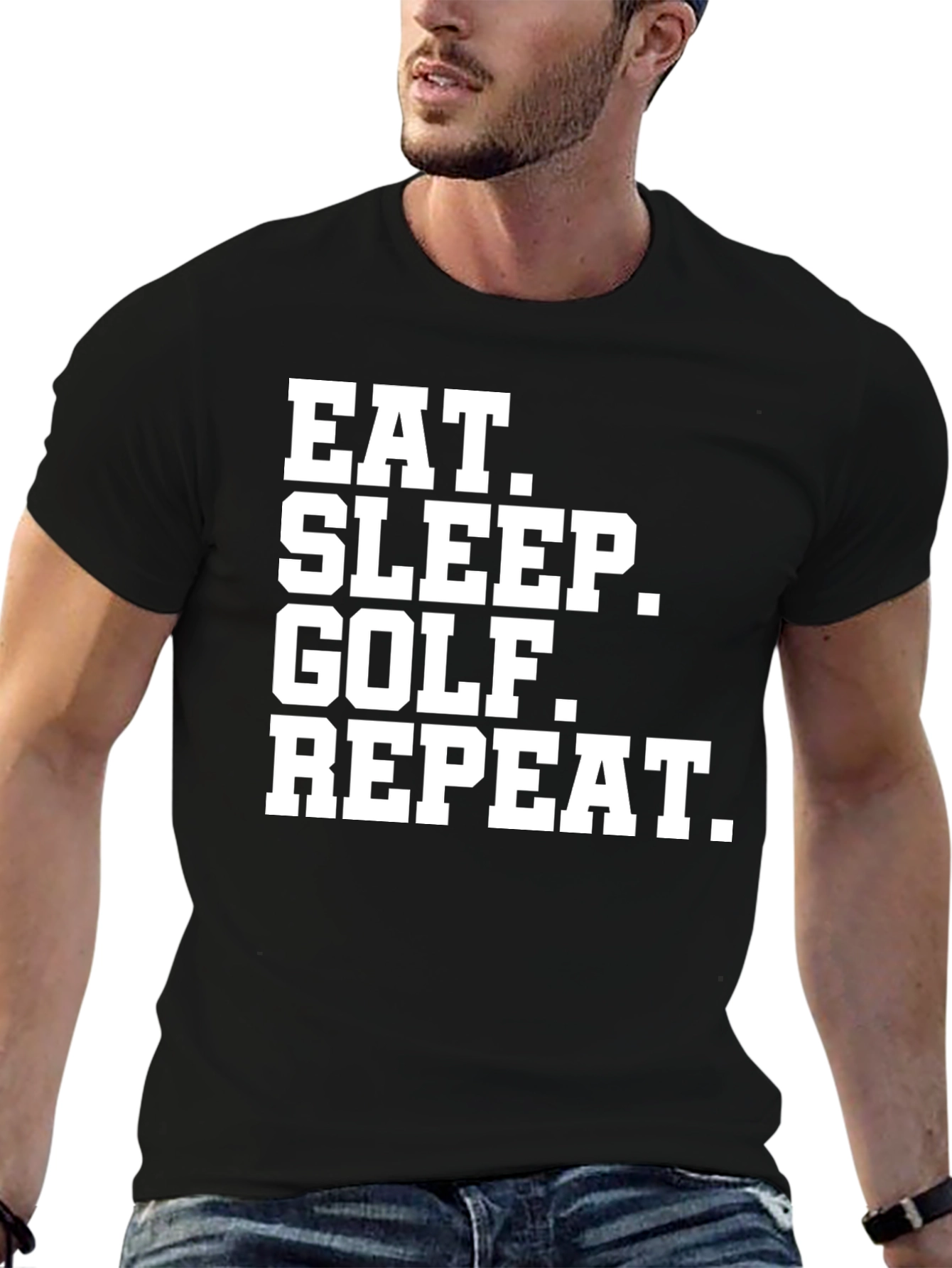 Eat Sleep Golf Repeat T-Shirt - Funny Golfer Tee