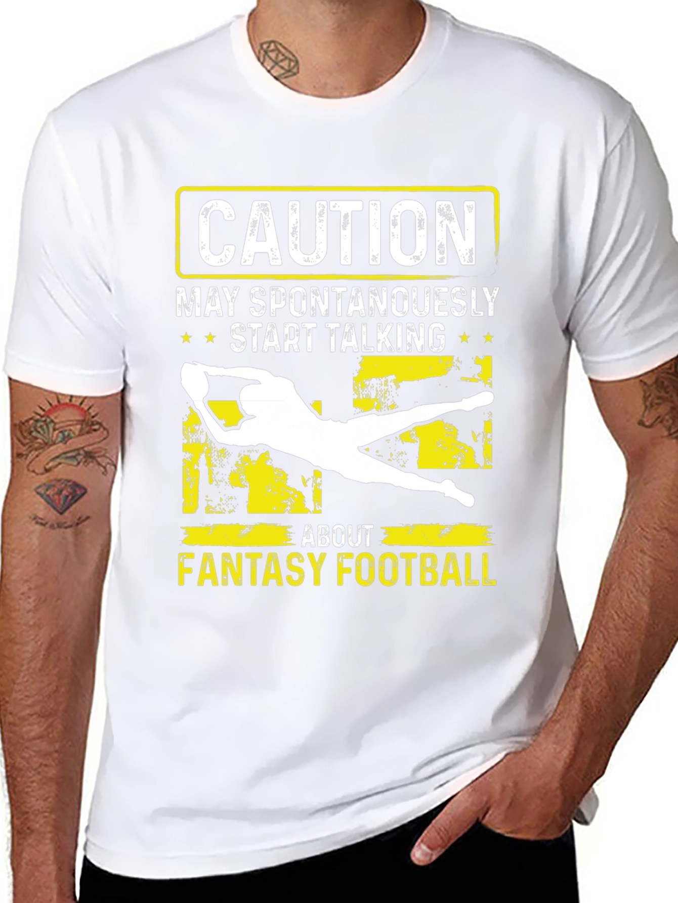Fantasy Football Caution Graphic Tee