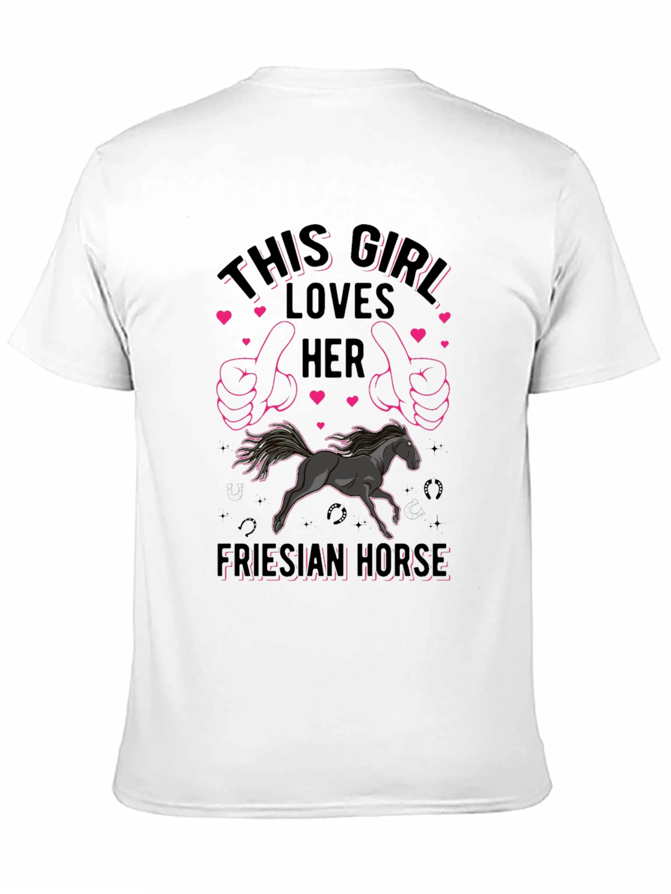 Girl Loves Her Friesian Horse Graphic Tee