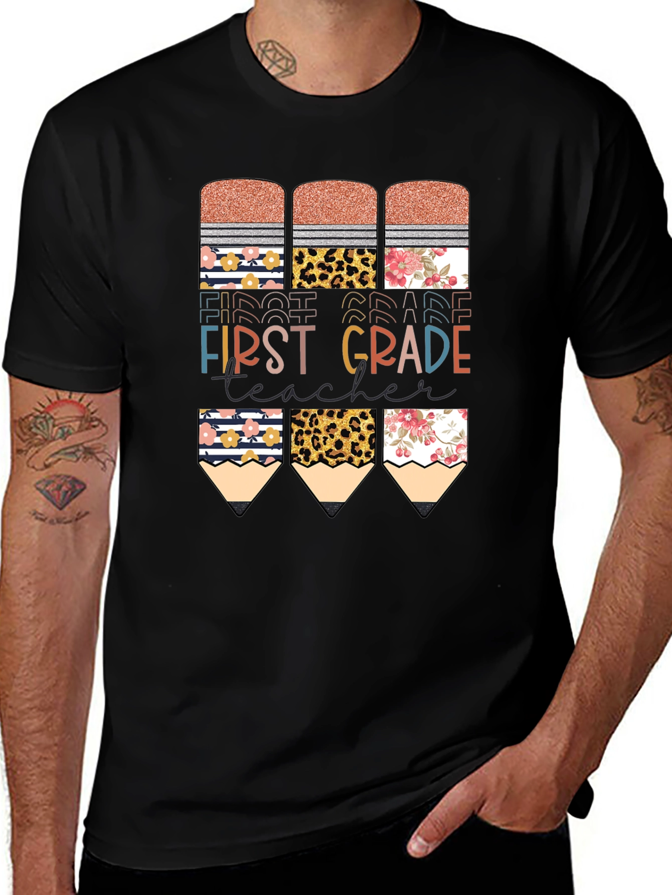 First Grade Teacher Pencil T-Shirt