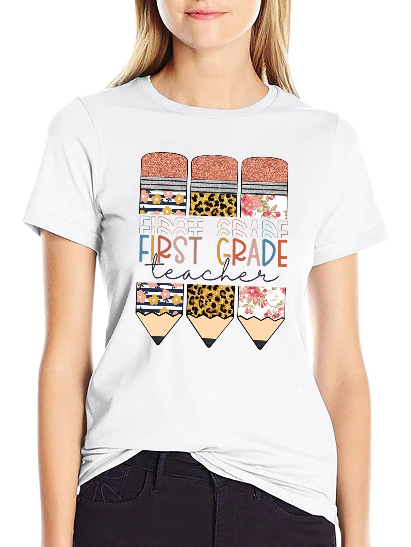 First Grade Teacher Pencil T-Shirt