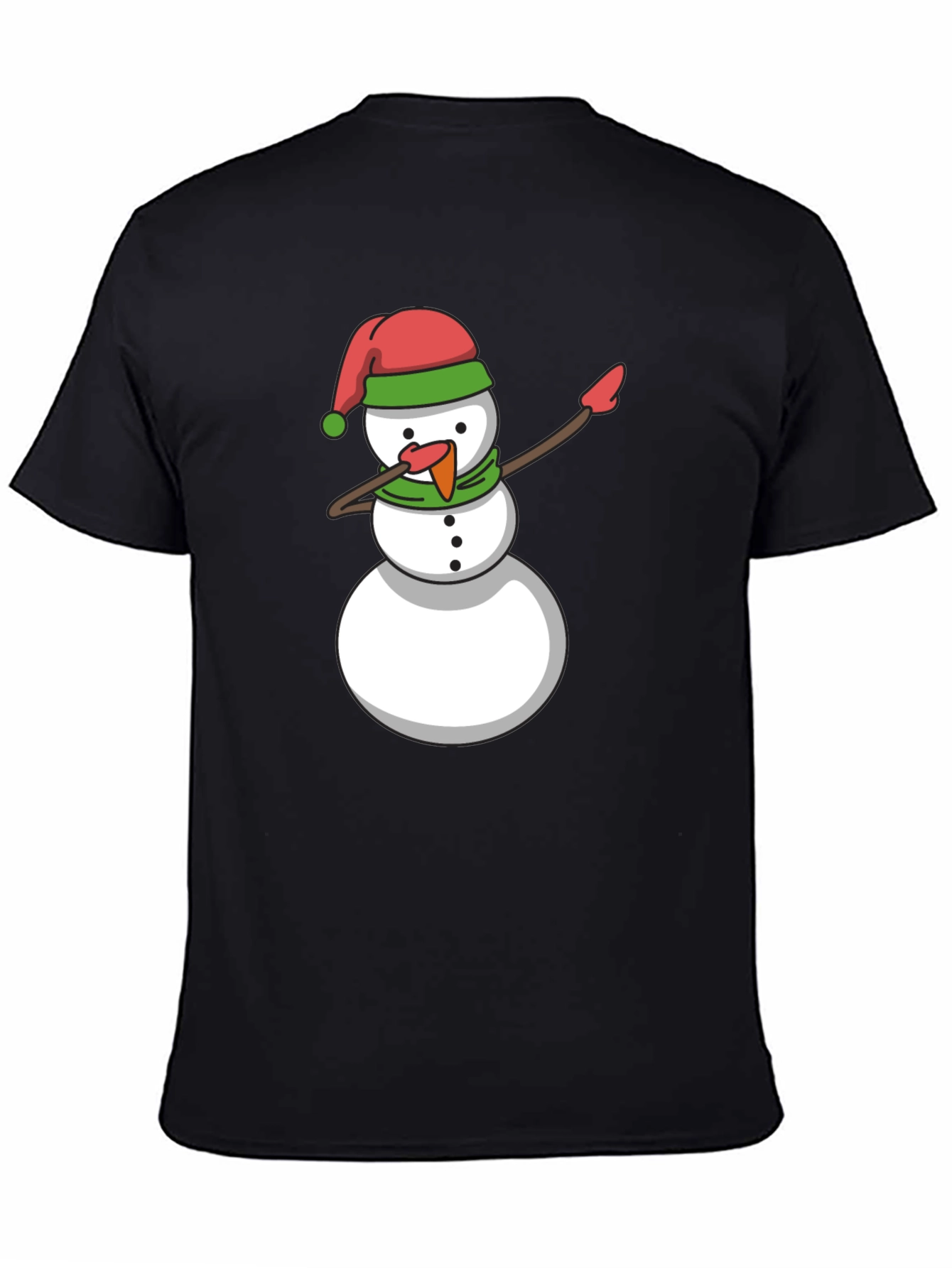 Dabbing Snowman Holiday Tee - Black