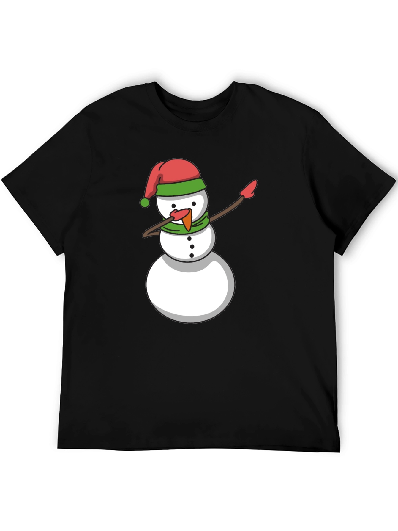 Dabbing Snowman Holiday Tee - Black