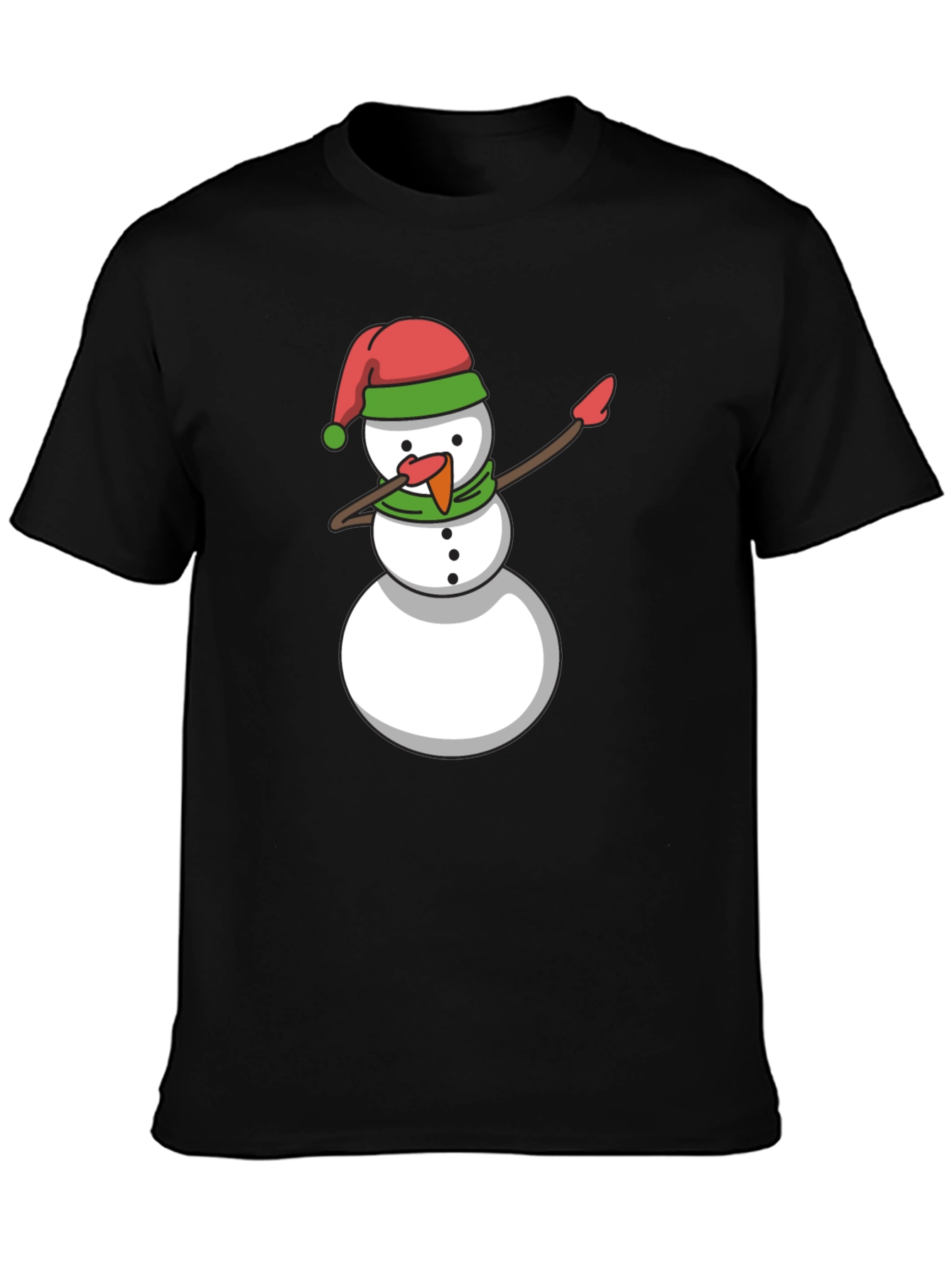 Dabbing Snowman Holiday Tee - Black