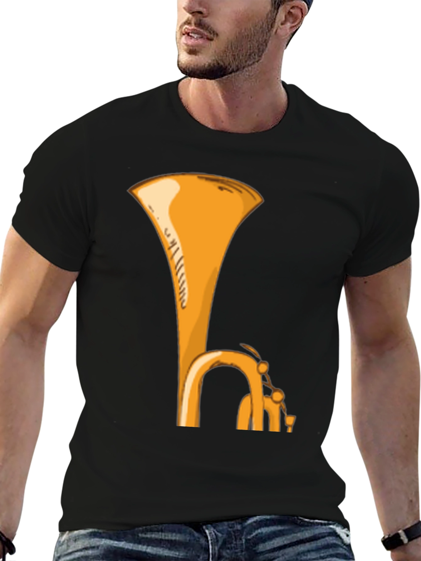 Tuba Graphic Tee - Music Lovers Black T-Shirt
