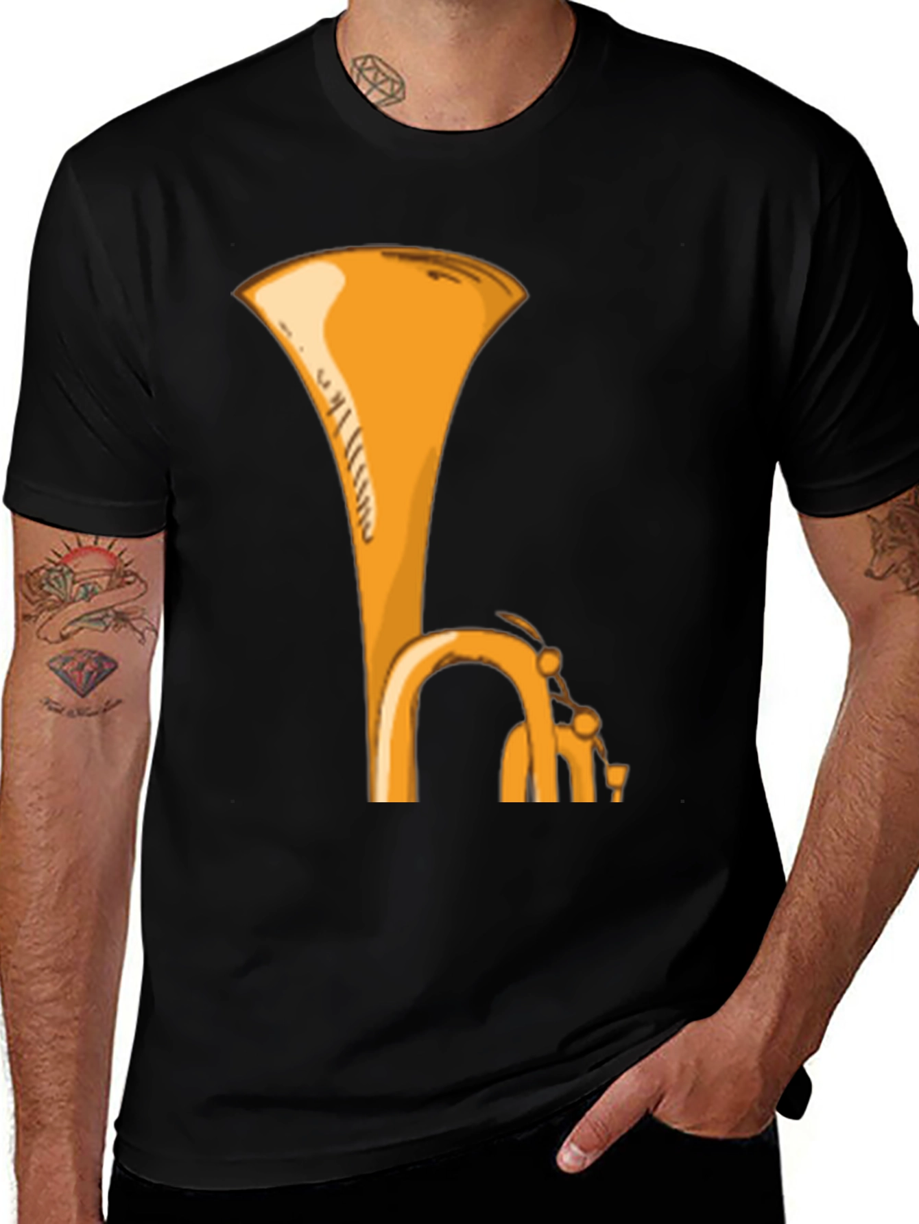 Tuba Graphic Tee - Music Lovers Black T-Shirt