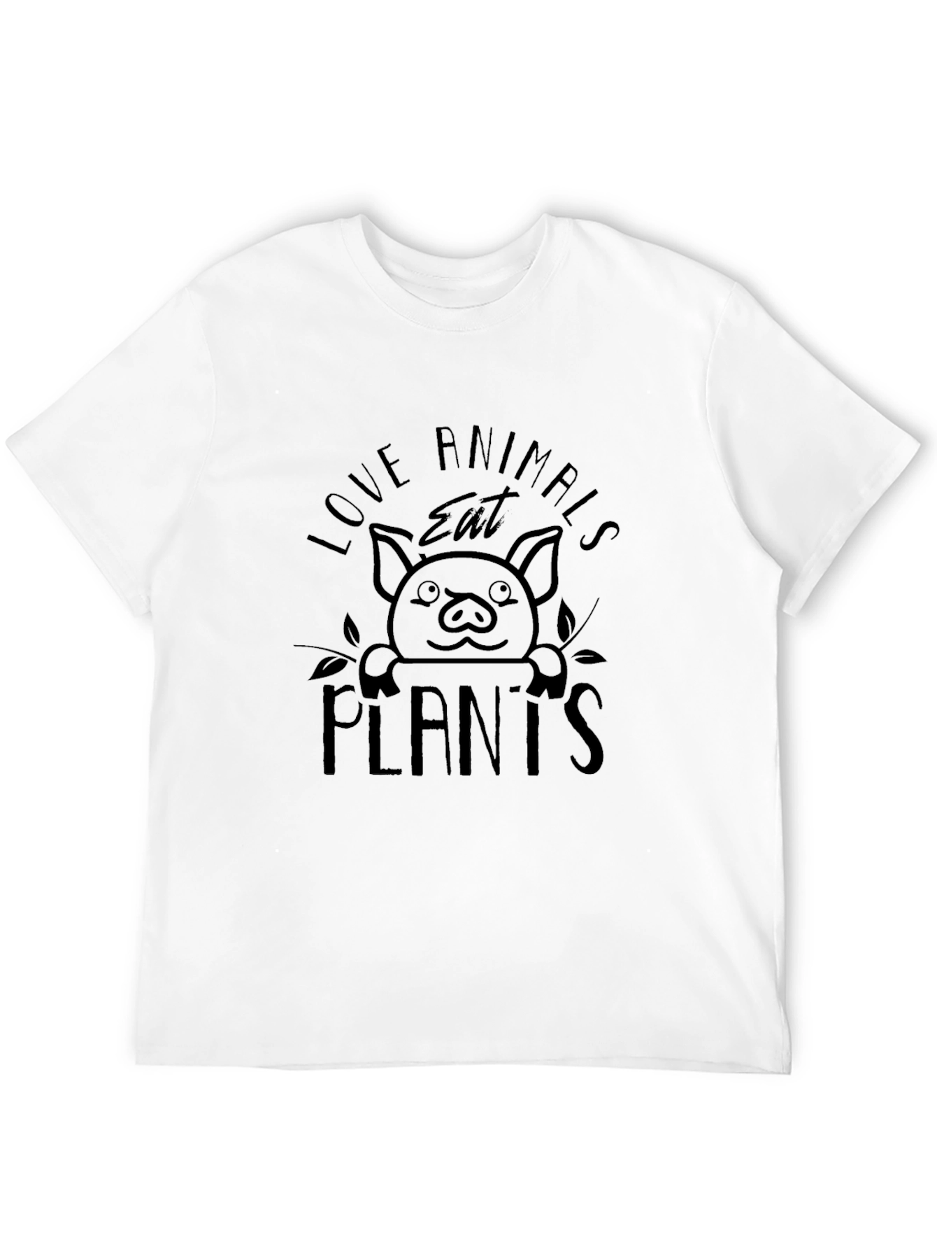 Love Animals Eat Plants Black Graphic T-Shirt
