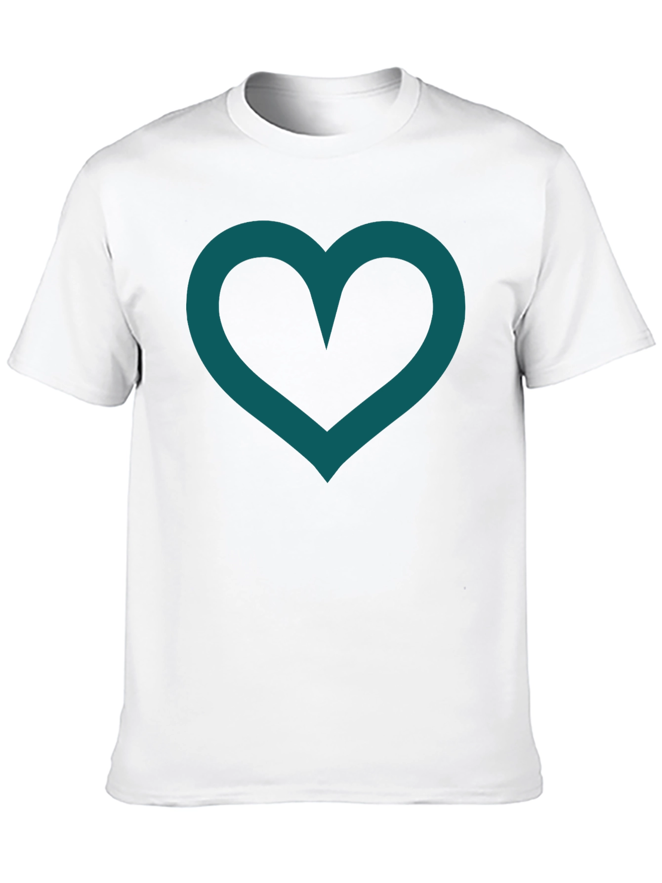 Heart Outline Black T-Shirt Casual
