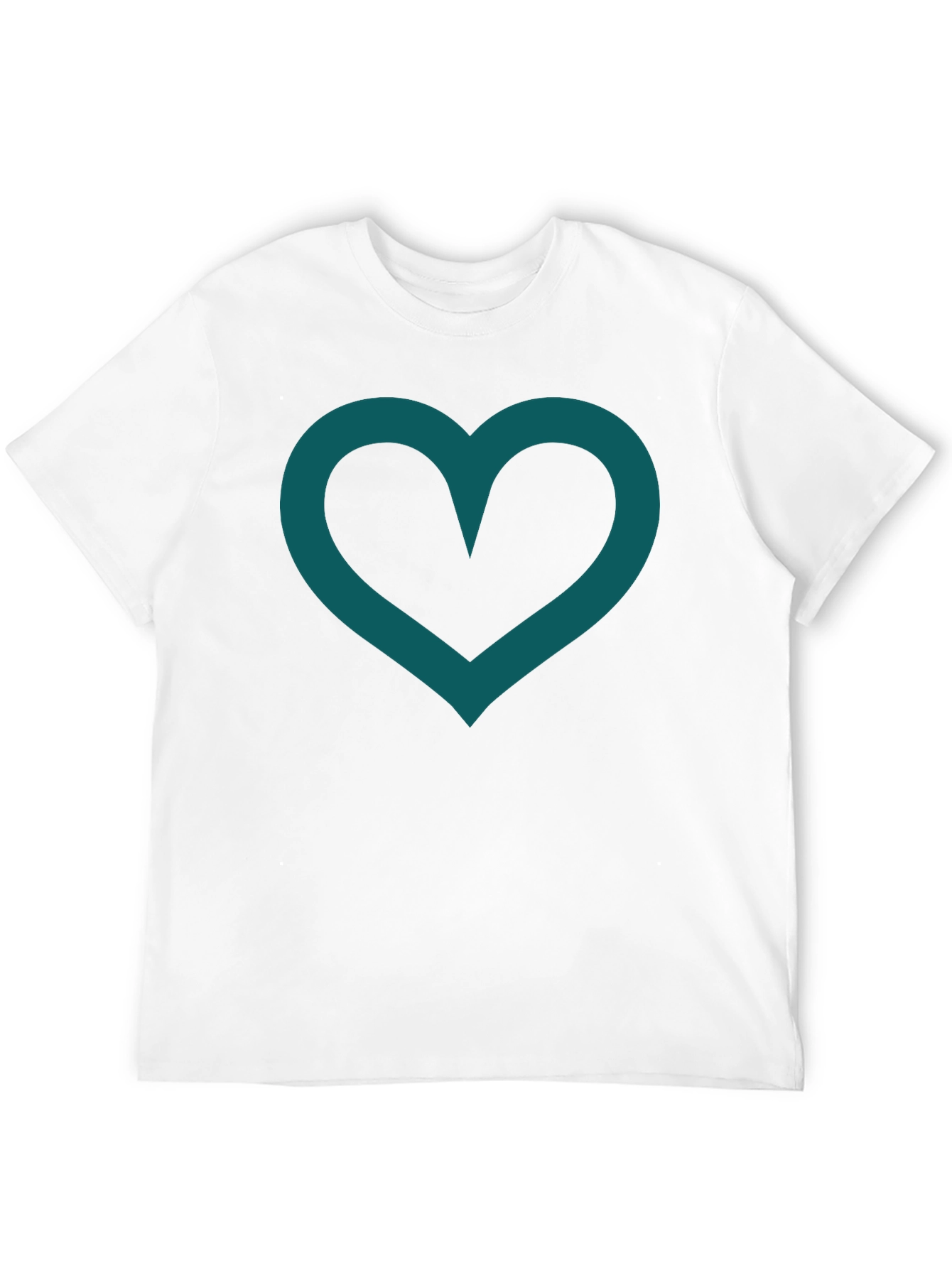 Heart Outline Black T-Shirt Casual