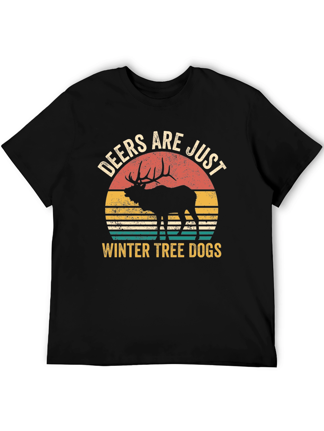 Deers Are Just Winter Tree Dogs Graphic T-Shirt