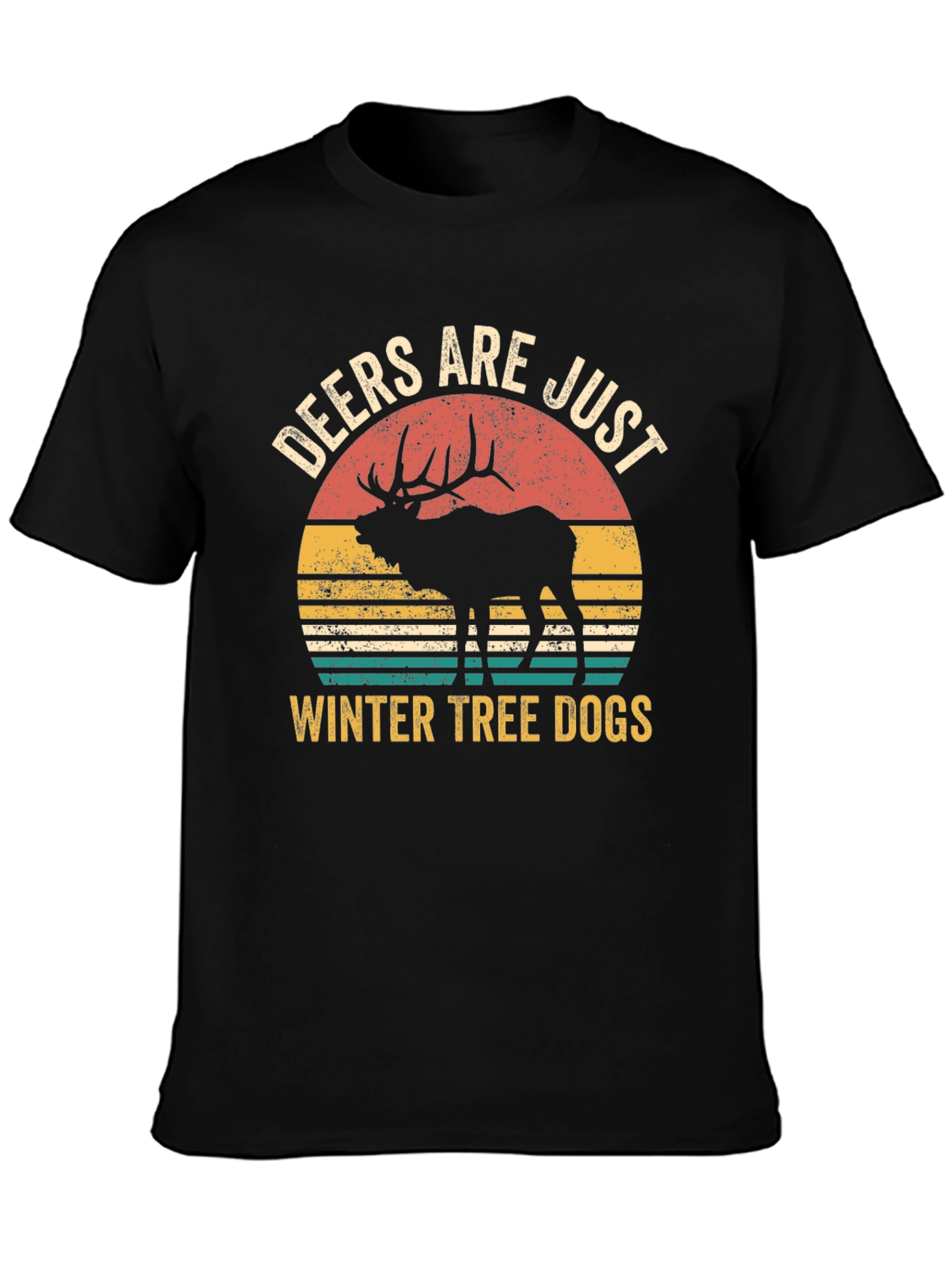 Deers Are Just Winter Tree Dogs Graphic T-Shirt