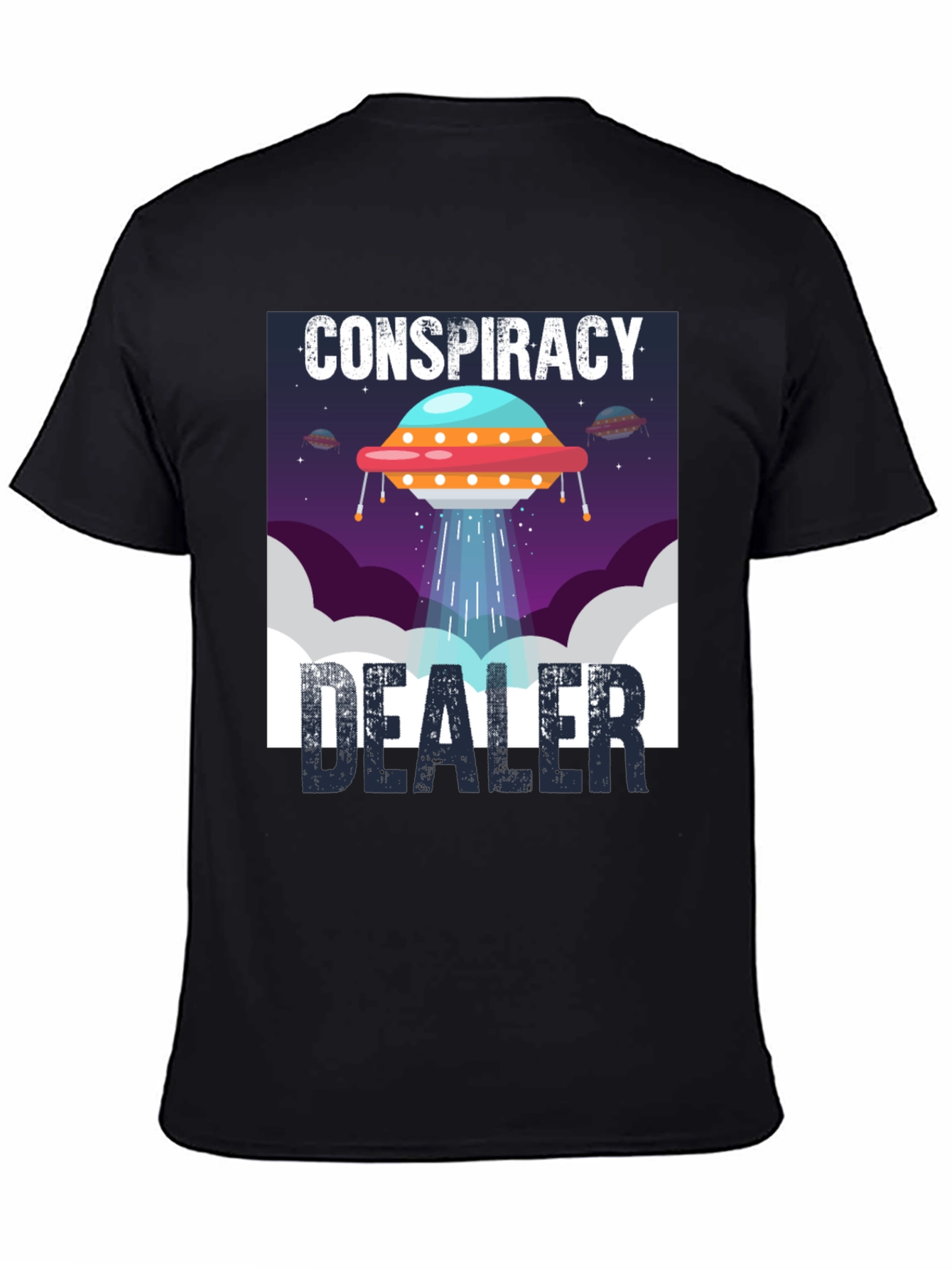Conspiracy Dealer UFO Graphic Tee - Black Cotton T-Shirt