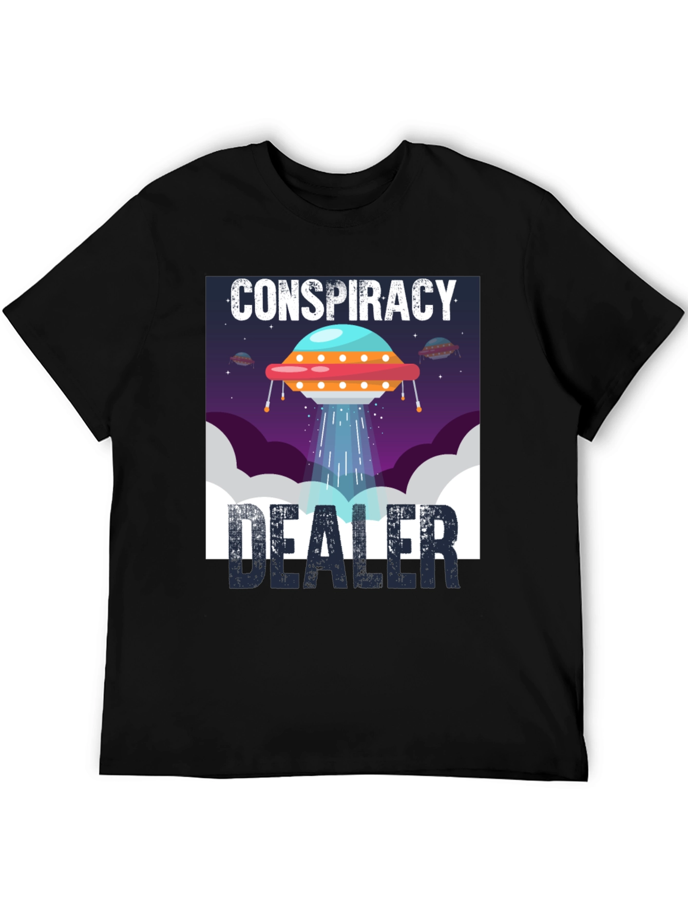 Conspiracy Dealer UFO Graphic Tee - Black Cotton T-Shirt