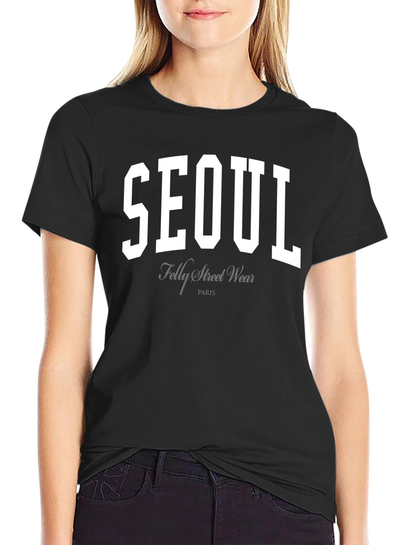 Seoul Street Wear Black T-Shirt