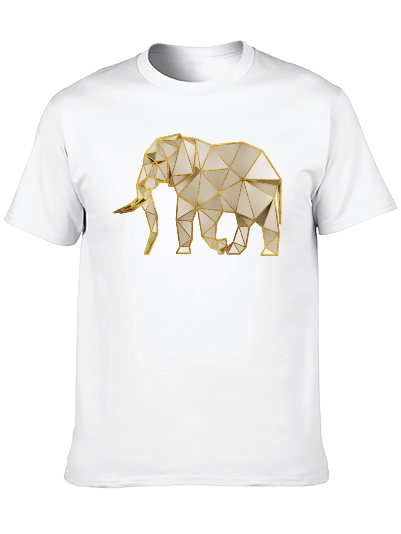 Geometric Elephant Graphic Tee - Modern Animal Print Shirt