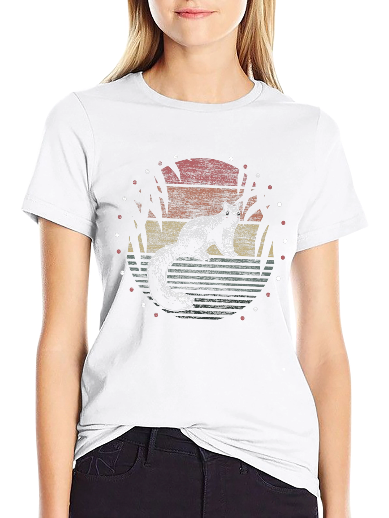 Retro Squirrel Sunset Graphic T-Shirt