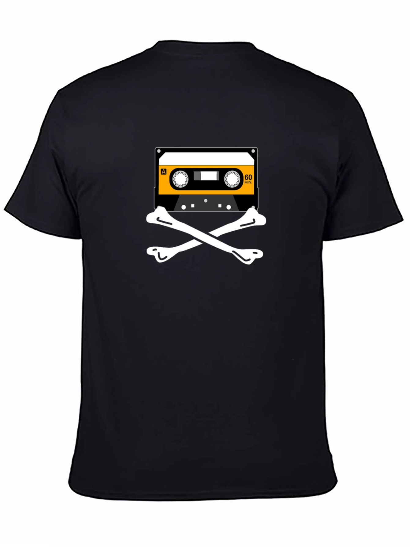 Retro Mixtape Skull T-Shirt - Black