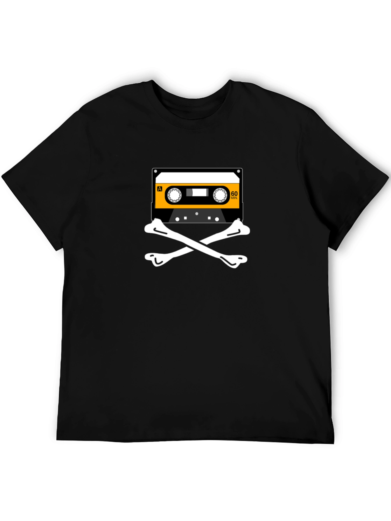 Retro Mixtape Skull T-Shirt - Black