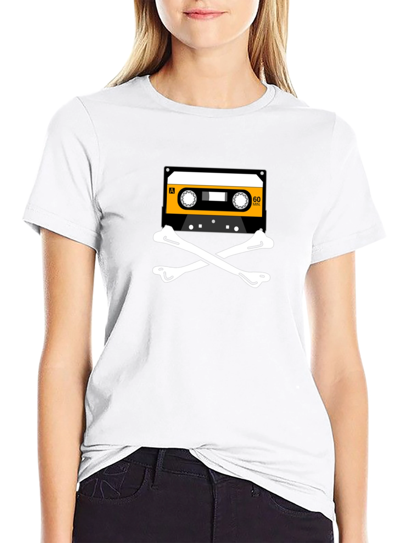 Retro Mixtape Skull T-Shirt - Black
